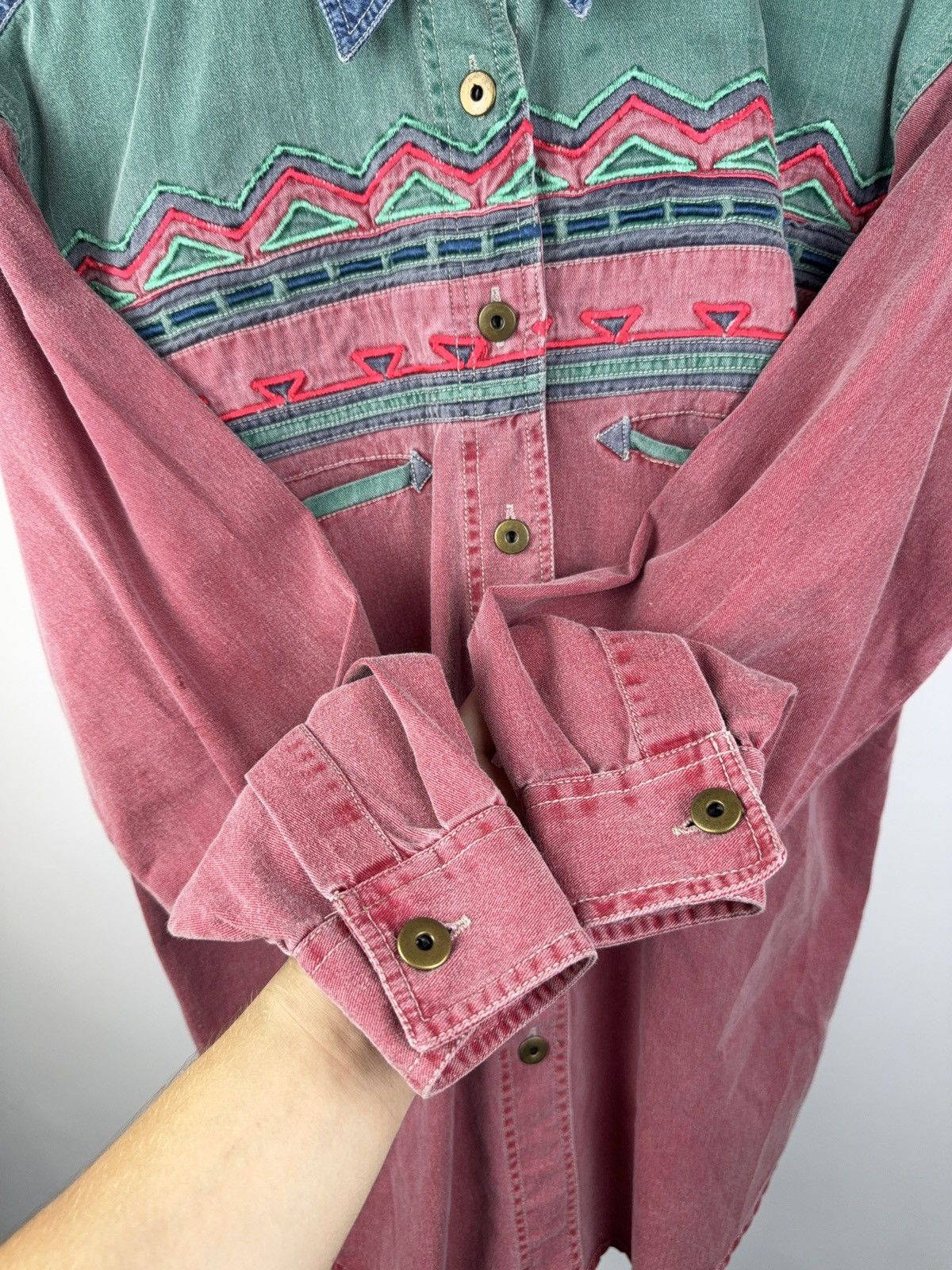 Cowboy Equipment Vintage 90s Western Cowboy Retro Native Cotton Shirt Size US L / EU 52-54 / 3 - 7 Thumbnail