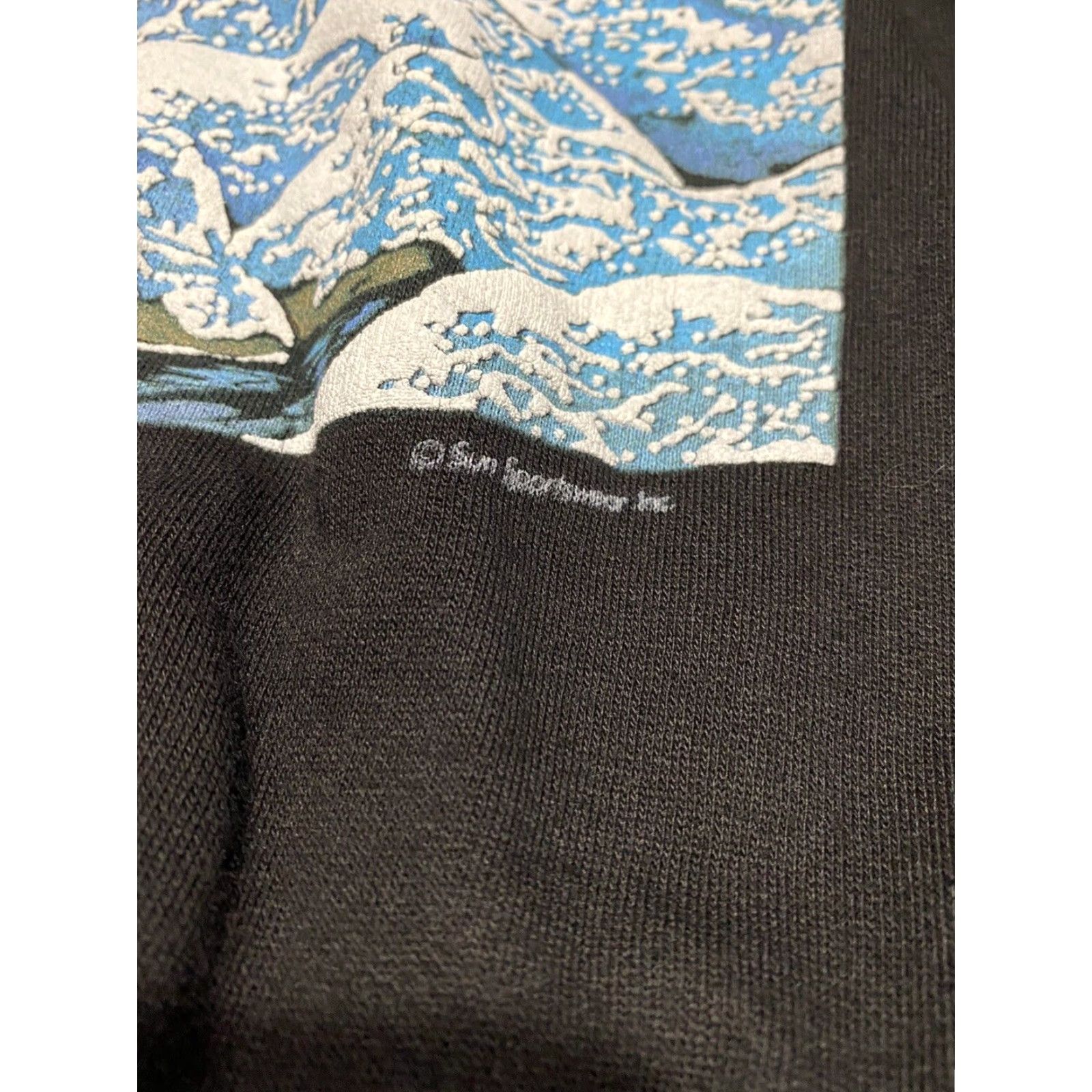 VINTAGE Sun Sun Crewneck Sweatshirt Men 2XL Black Winter Christmas 80s 90s Holiday Snow