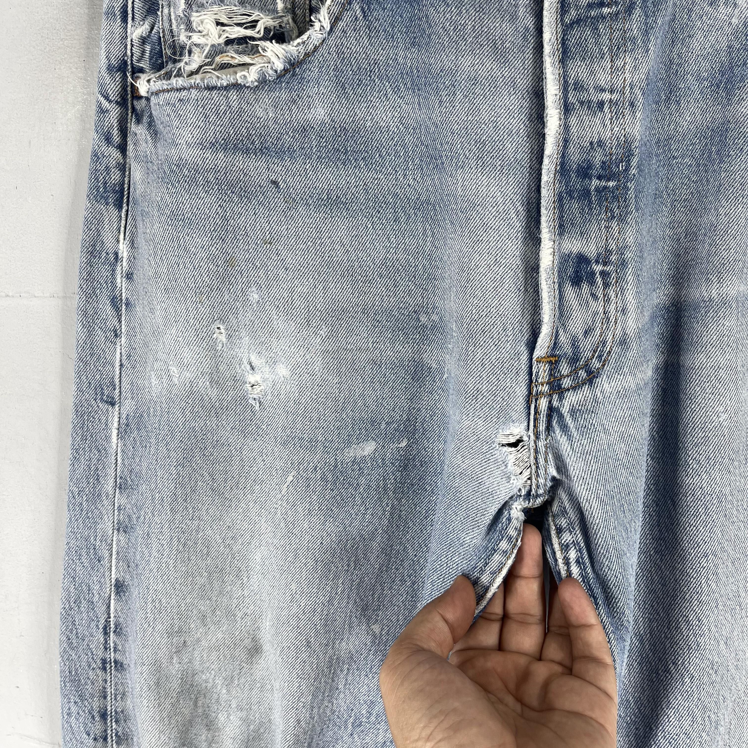 Levi's × Vintage W33 L30 Vintage Levis 501 Usa Distressed Knee Ripped Jeans Size US 33 - 4 Thumbnail