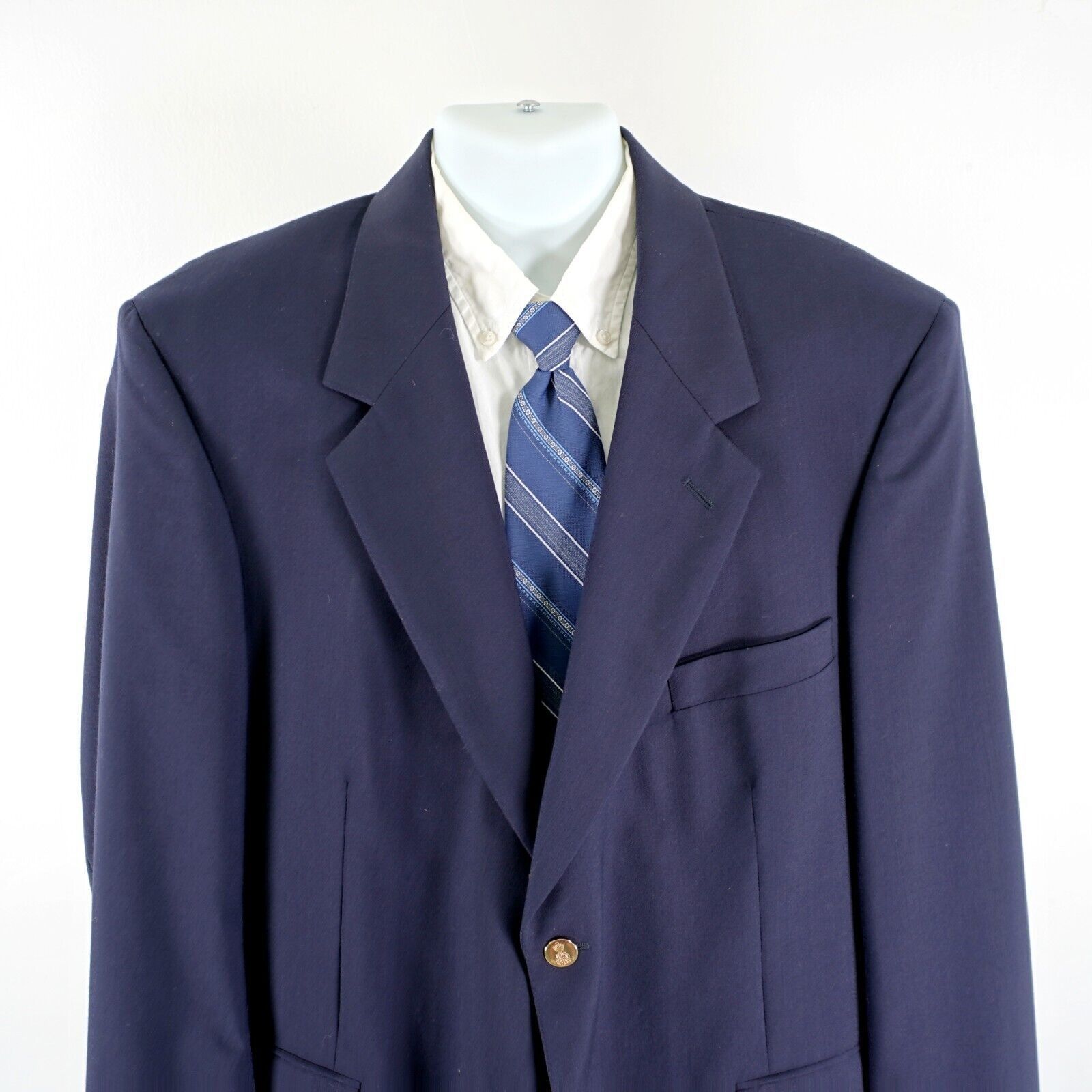 Savile Row Savile Row Wool Blue 2 Gold Button Blazer 44R Size 44R - 1 Thumbnail