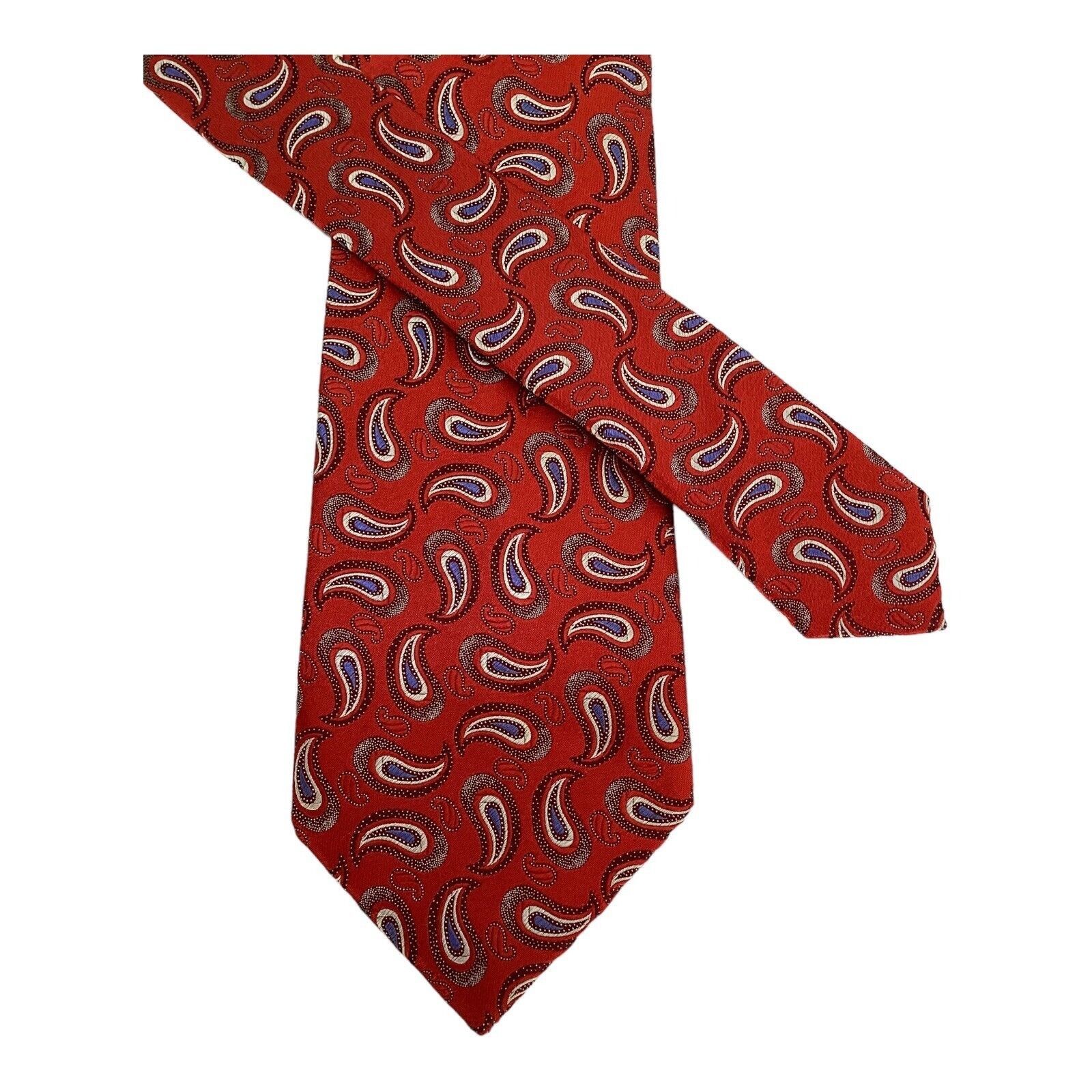 Ermenegildo Zegna ERMENEGILDO ZEGNA Red Paisley Luxury Silk Tie In Made Italy Size ONE SIZE - 5 Thumbnail