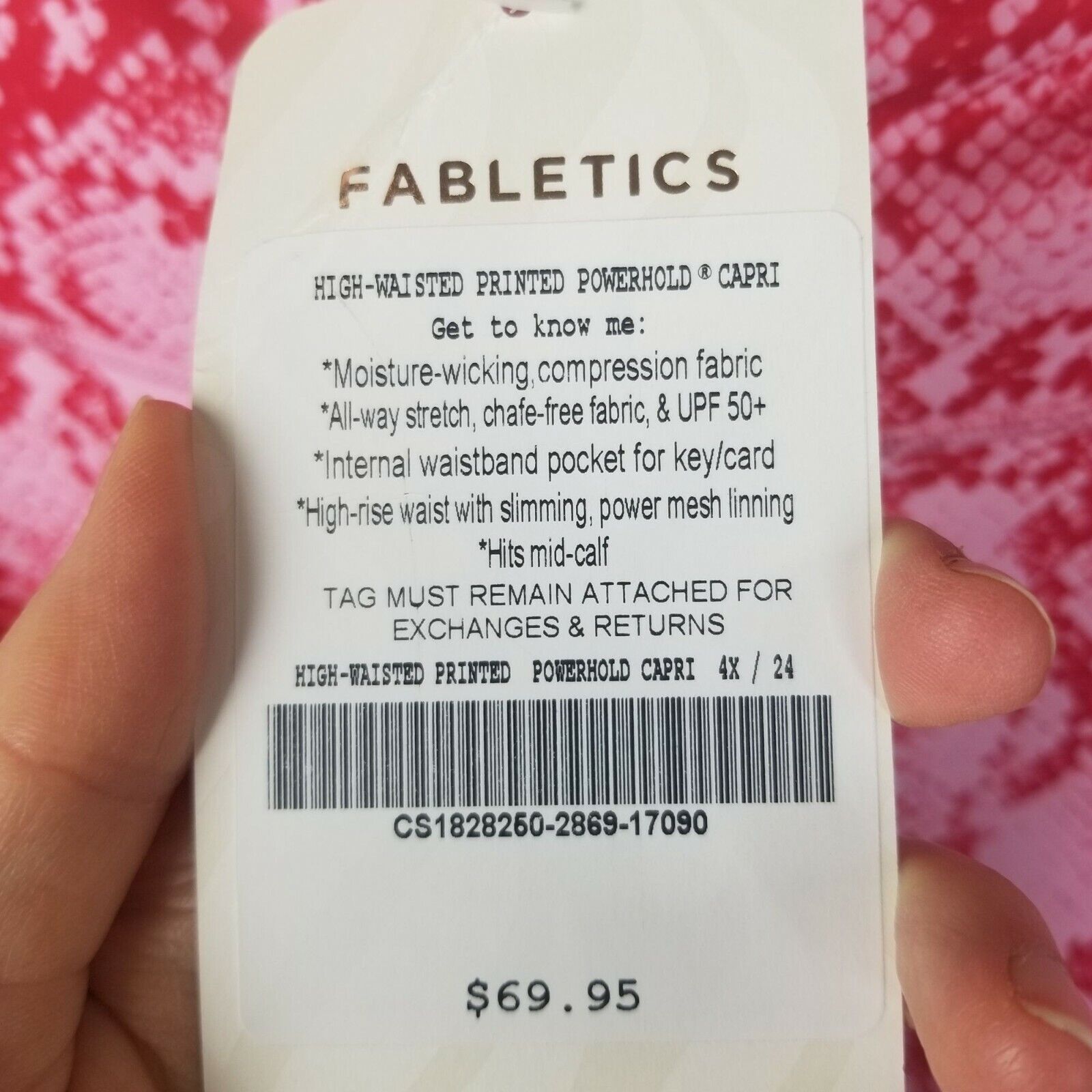 Fabletics Fabletics Womens High Waist Snake Print Powerhold Capri 4X Size 22" - 7 Thumbnail
