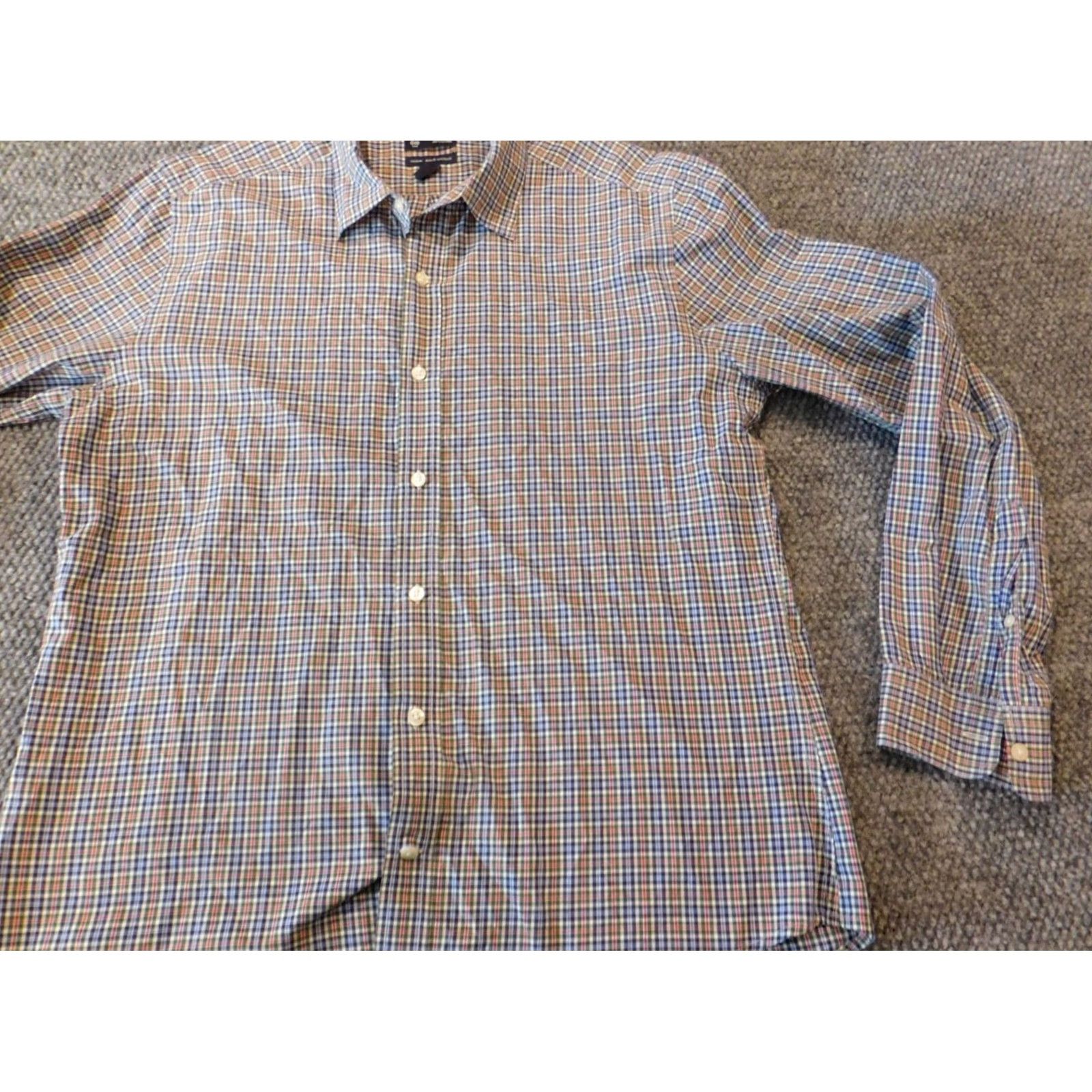 Gap Gap Shirt Button-Up Plaid Blue Casual Mens L Button-Down Collared Knit Cotton Long Sleeve Classic Vintage: No Size US L / EU 52-54 / 3 - 2 Thumbnail