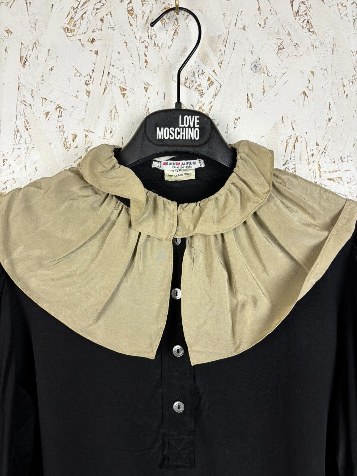 Saint Laurent Paris 90s Saint Laurent Rive Gauche Silk Blouse Bow Collar 36 Size XS / US 0-2 / IT 36-38 - 2 Thumbnail