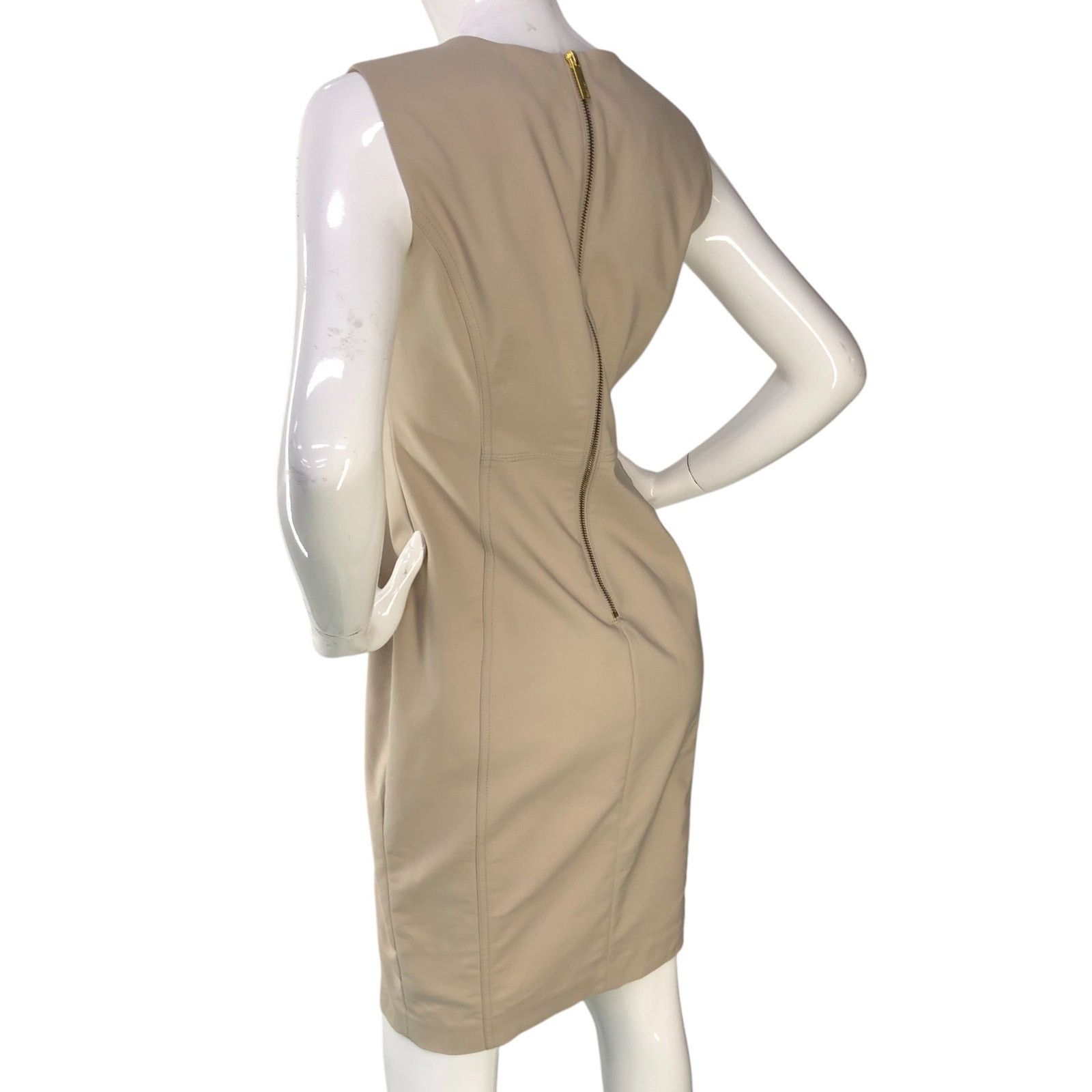 Calvin Klein Calvin Klein Size 4 Dress Sheath Sleeveless Stretch Khaki Size S / US 4 / IT 40 - 6 Thumbnail