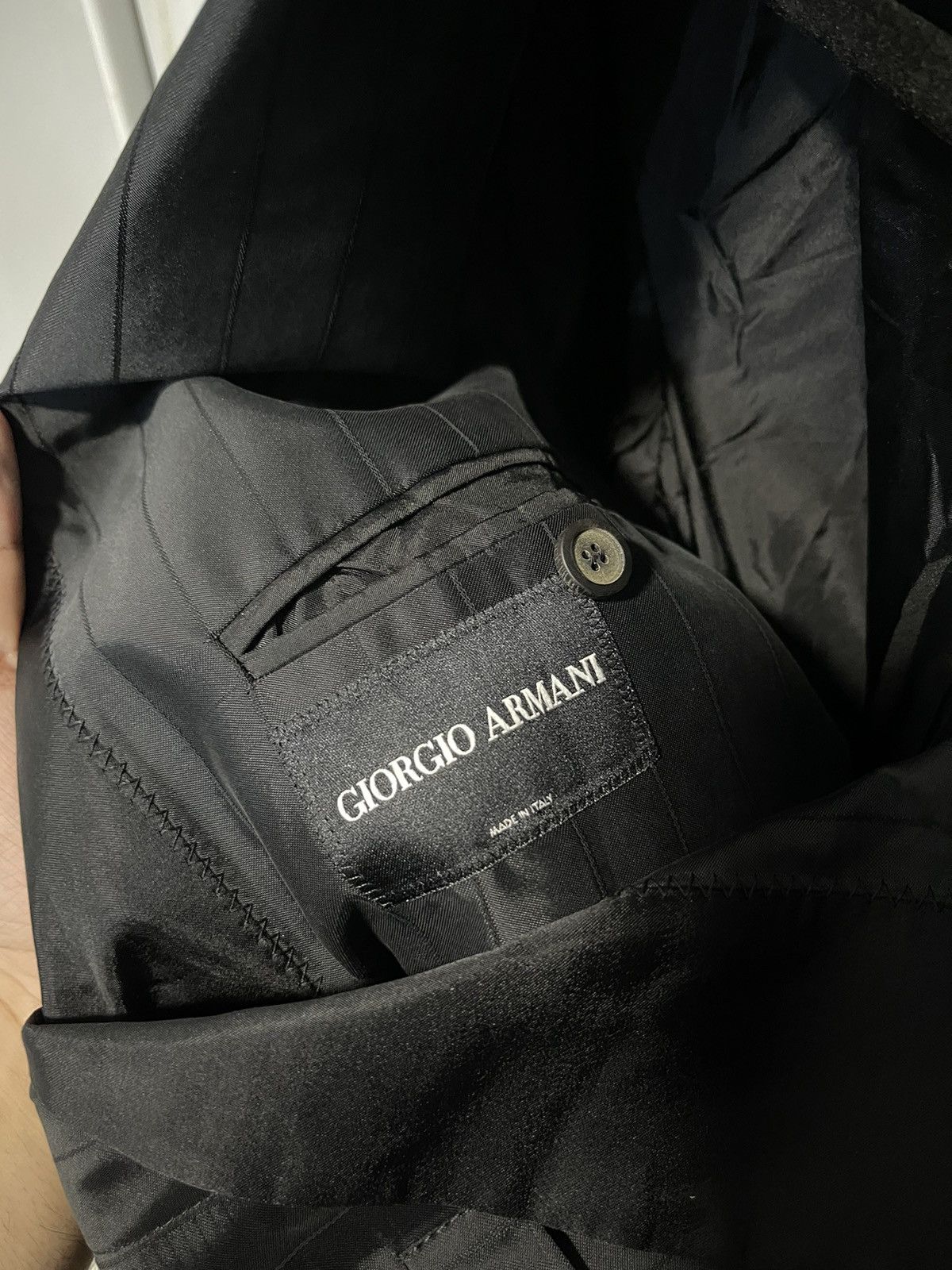 Giorgio Armani (SOLD)Giorgio Armani “Borgo 21” Black Pinstripe Blazer Size US M / EU 48-50 / 2 - 10 Thumbnail
