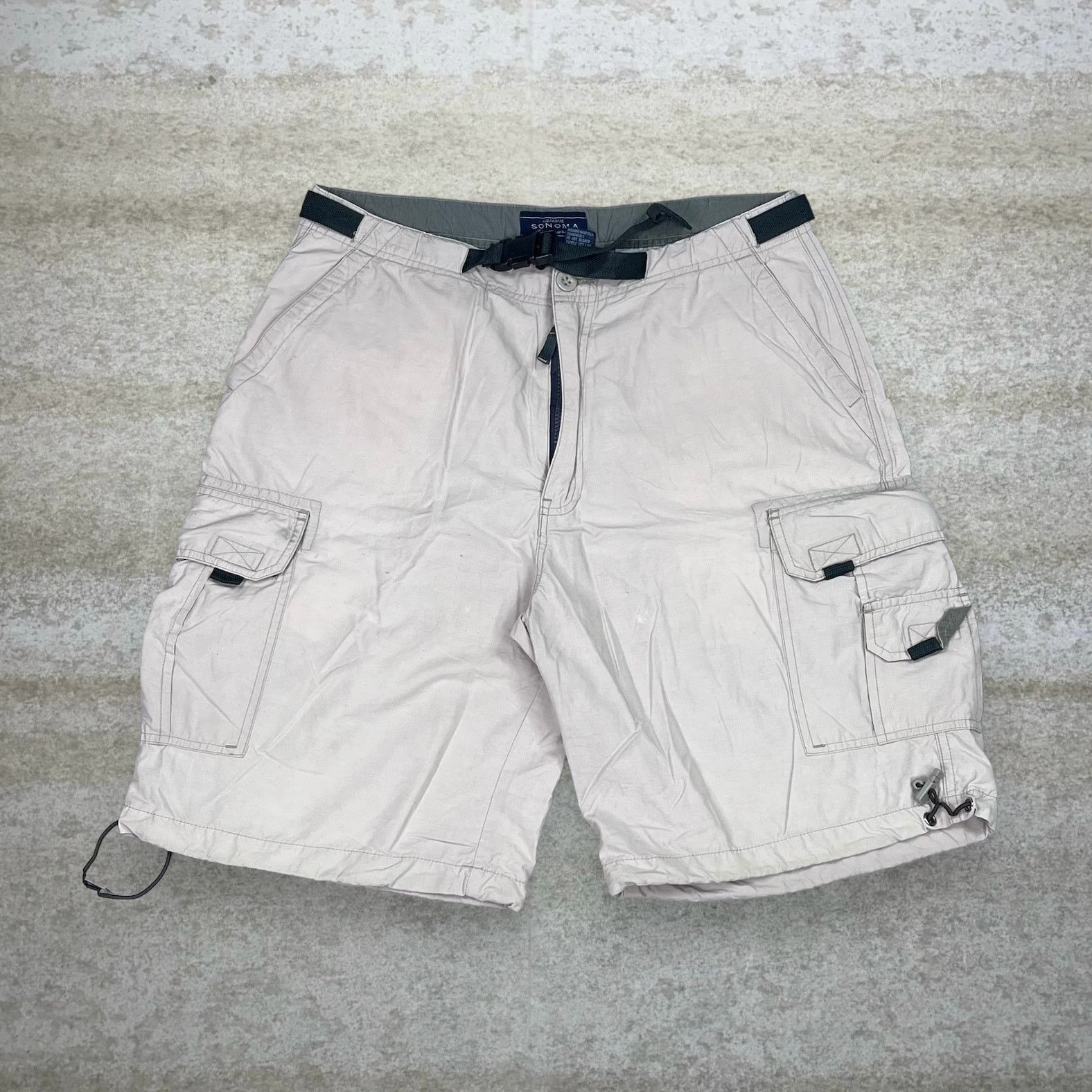 Sonoma Vintage Y2K Sonoma Cargo Shorts 34x11 Tan Adjustable Waist Size US 34 / EU 50 - 2 Thumbnail