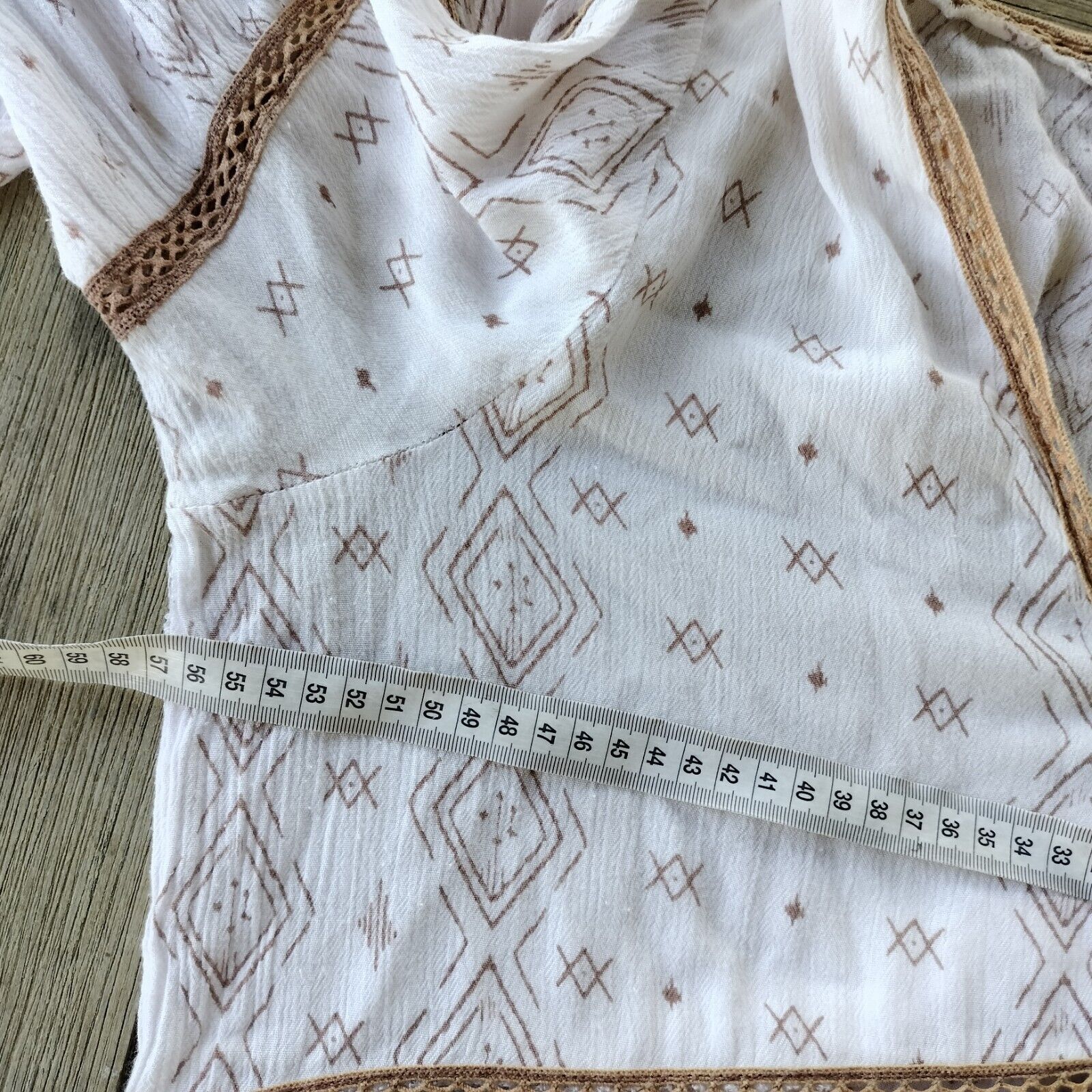 Designer Talisman Dress Tunic Pleated Bell Sleeve Shift Hippie Summer Size XL / US 12-14 / IT 48-50 - 10 Thumbnail