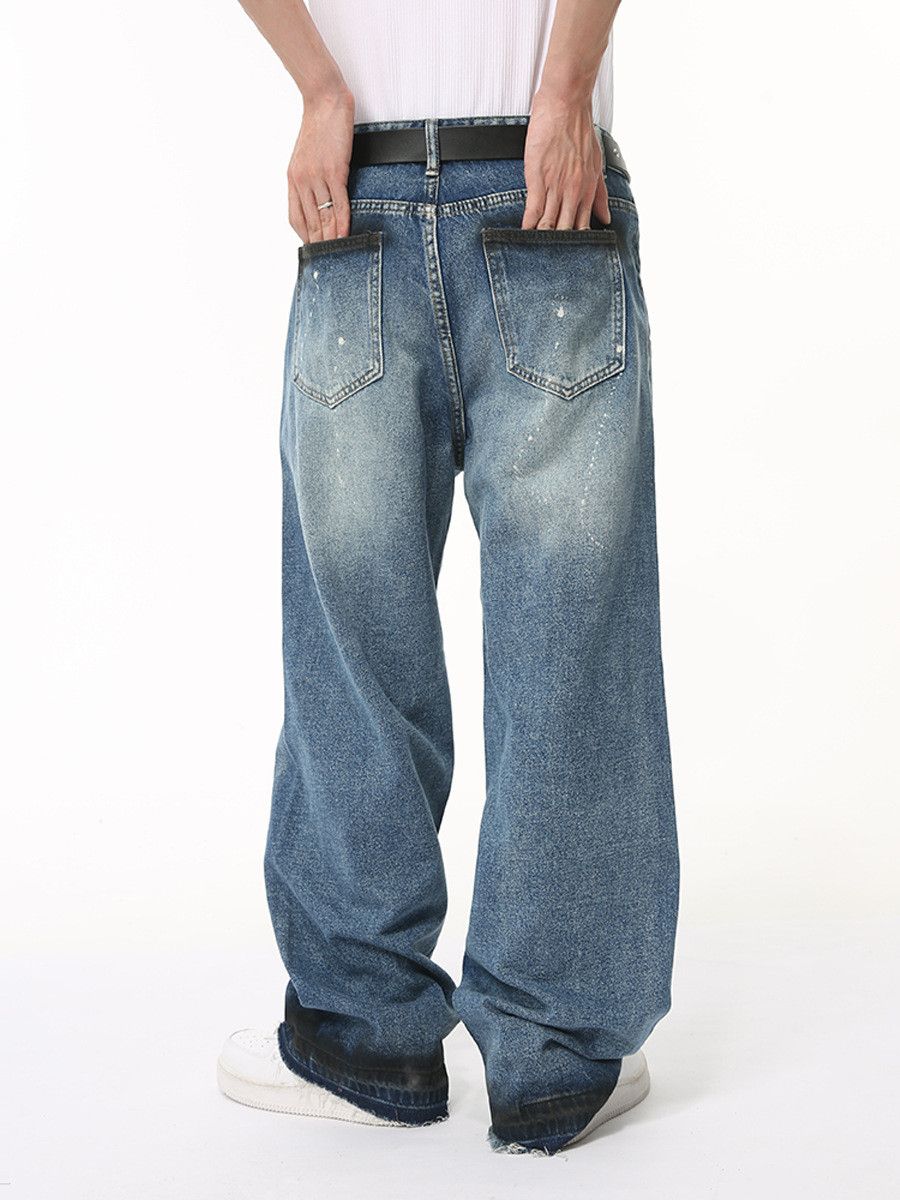 Vintage Men's Retro Washed Blue Graffiti Jeans Size US 32 / EU 48 - 4 Thumbnail