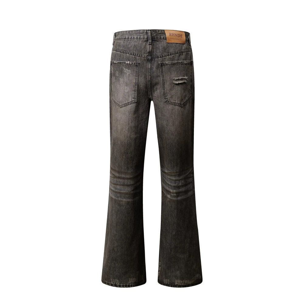 Vintage Men's ripped washed distressed loose bootcut jeans Size US 32 / EU 48 - 2 Thumbnail