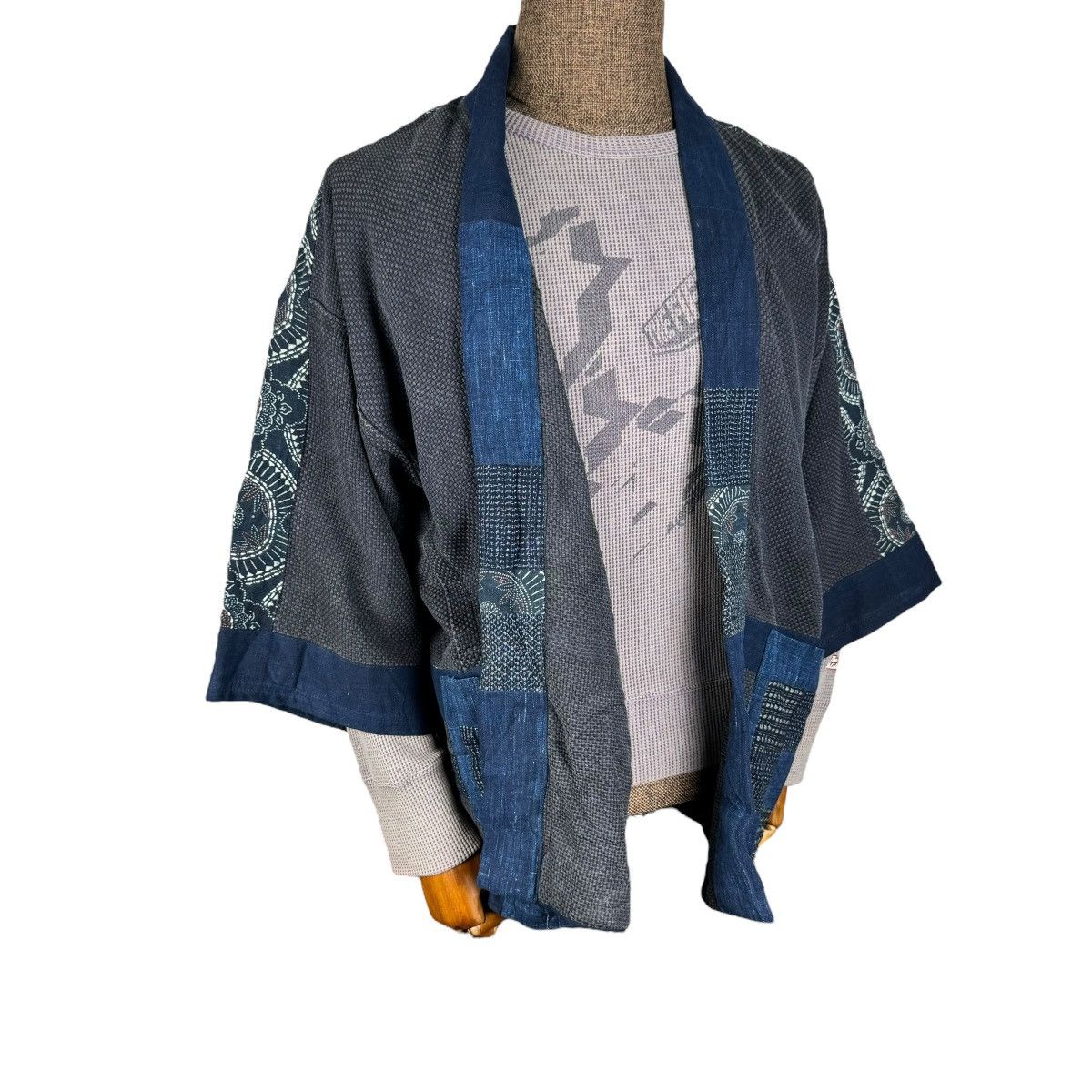 Blue Blue Japan ☀️IU BORO PATCHWORK KIMONO LIKE VISVIM Size US M / EU 48-50 / 2 - 3 Thumbnail