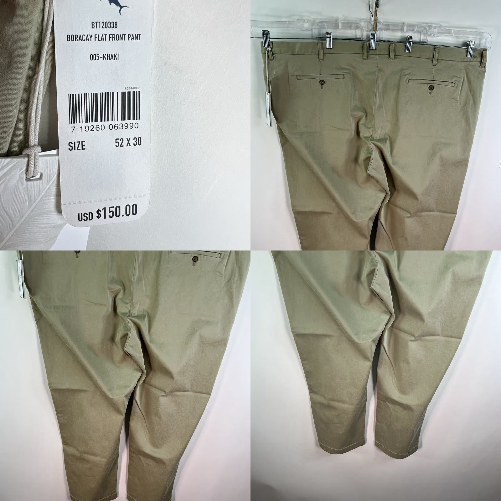 Tommy Bahama VINTAGE Tommy Bahama Boracay Pants Men's 52 Straight Leg Casual Canvas Beige Stretch 90s Size US 36 / EU 52 - 8 Thumbnail