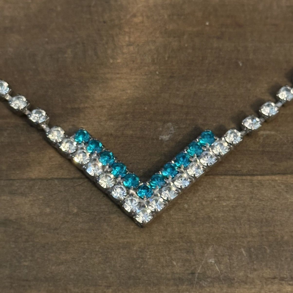 Vintage Vintage rhinestone chevron tennis necklace Size ONE SIZE - 3 Thumbnail