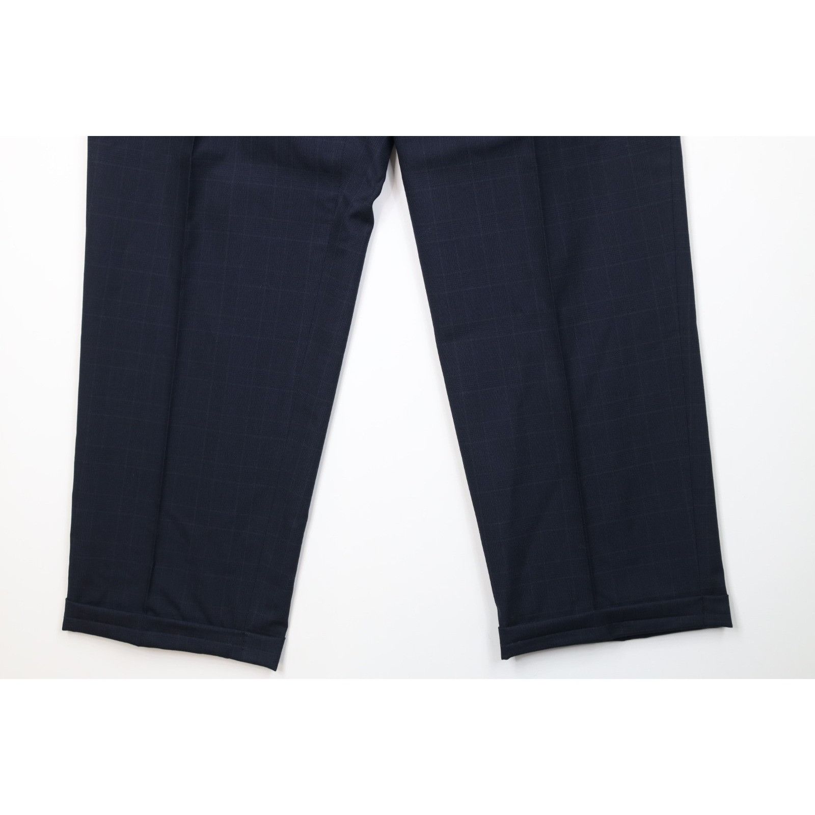 Vintage Vintage 90s Streetwear 2 Piece Wool Suit Wedding Blue Size 42R - 15 Thumbnail