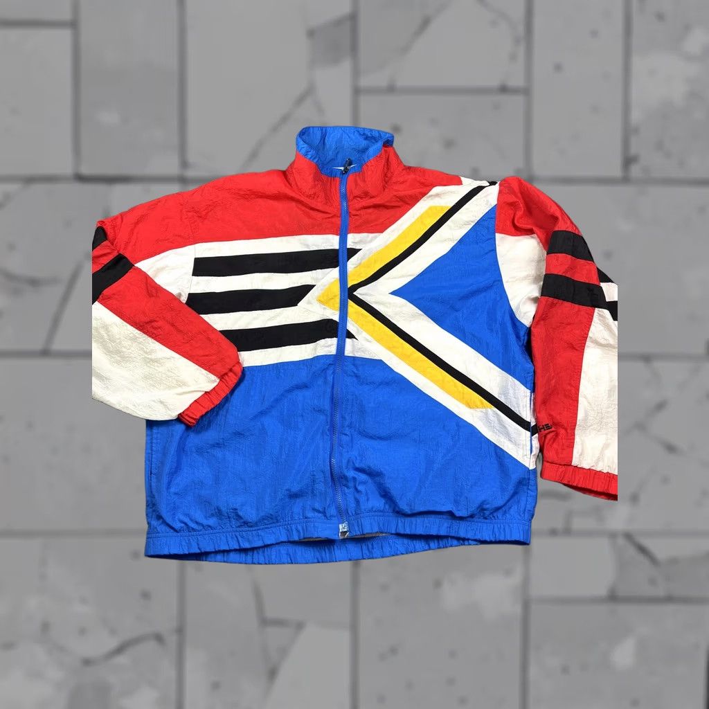 Vintage Vintage 90s CYBERTEK Grey Windbreaker ZIP Up Jacket RARE