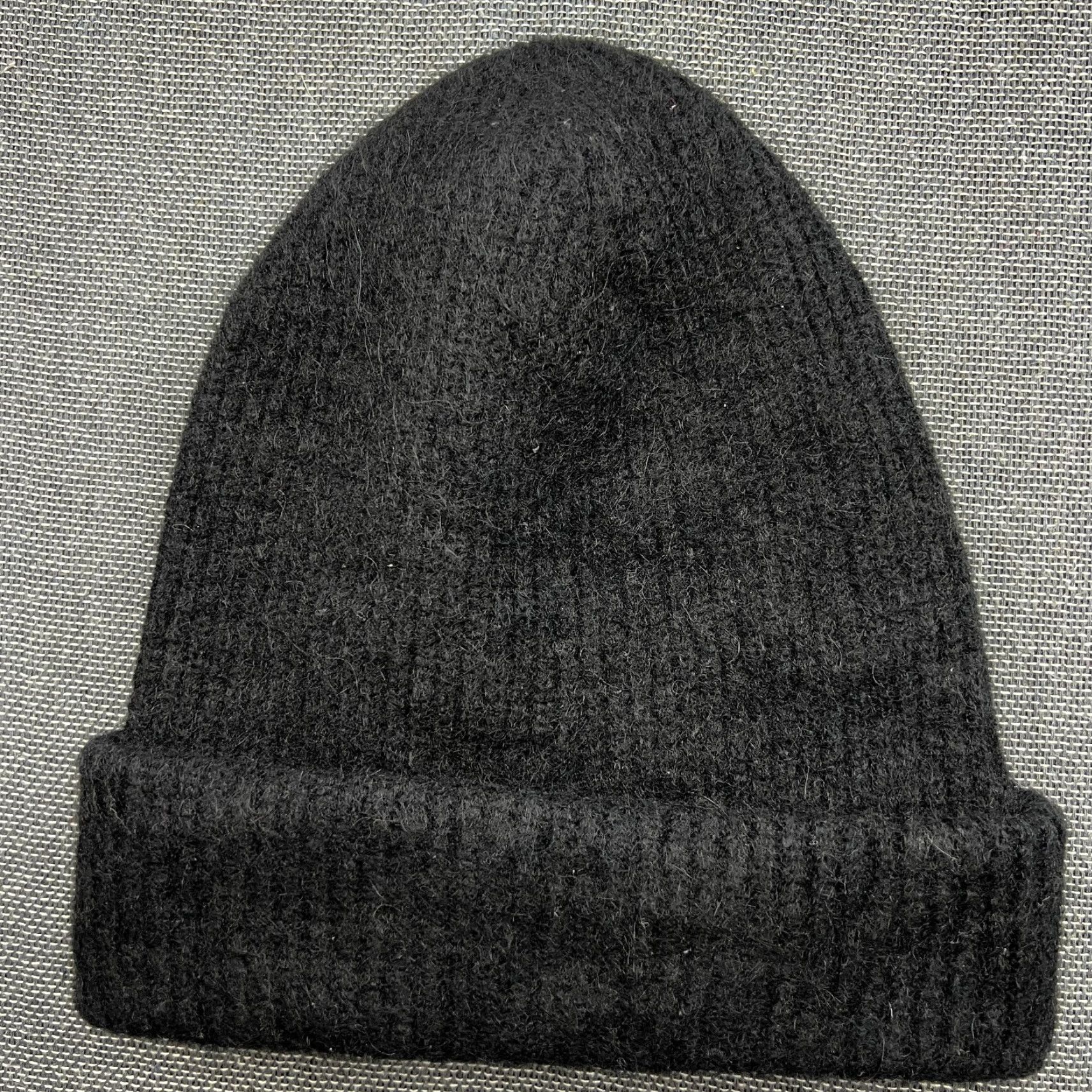 Arket ARKET Beanie Hat One Size Black Alpaca Wool Polyester Cuffed Fleece Ribbon Knit Unisex Adults Beanie Size US M / EU 48-50 / 2 - 2 Thumbnail