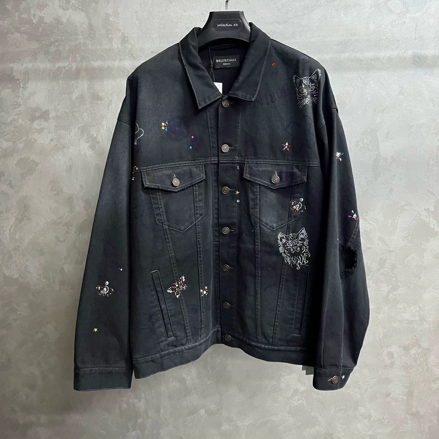 Balenciaga Balenciaga Black Graffiti Denim Jacket Size US M / EU 48-50 / 2 - 1 Thumbnail