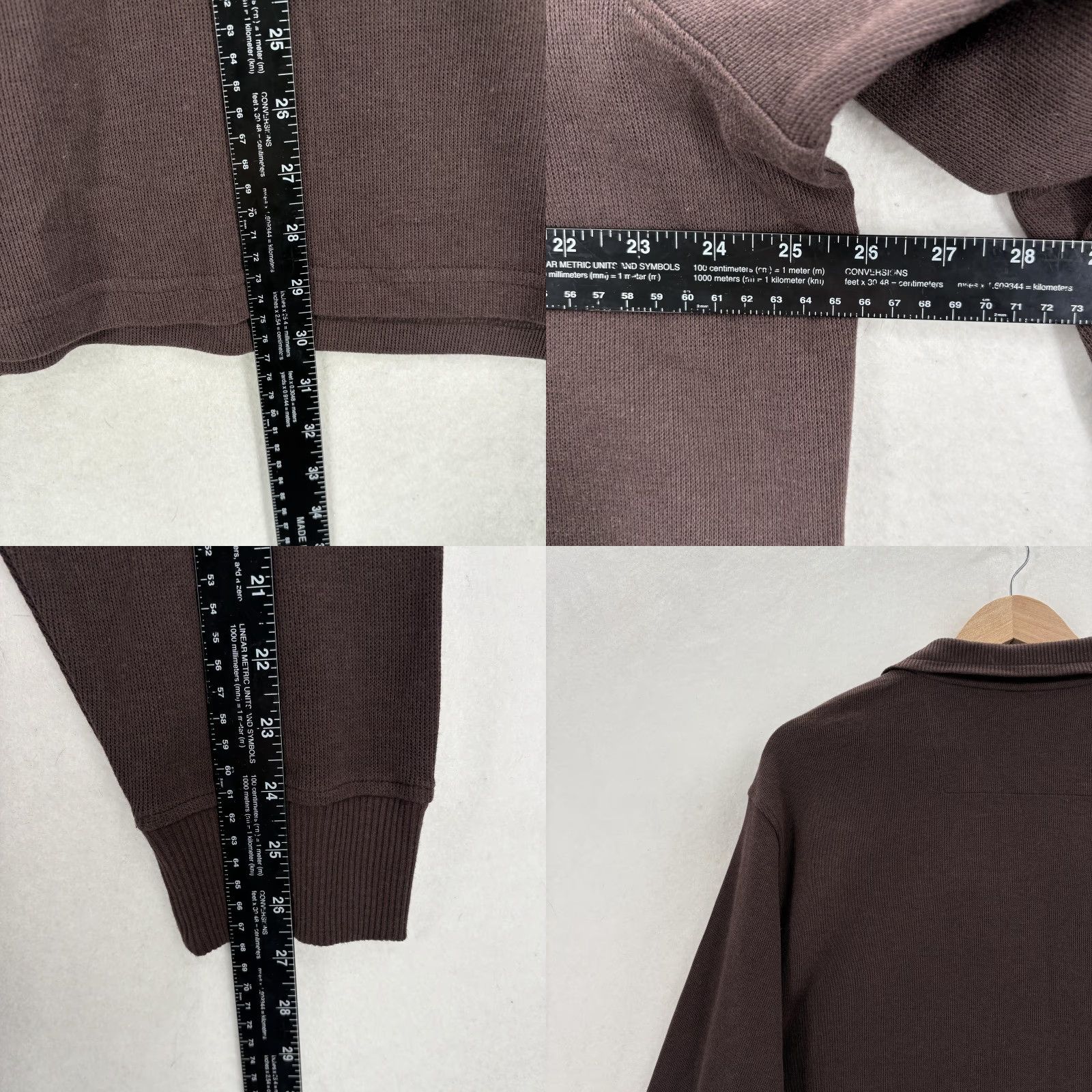 Perry Ellis Perry Ellis Sweater Mens 2XL Brown Cotton Polyester Knit Collared 1/4 Zip Pocket Pullover Long Sleeve Wool? Size US XXL / EU 58 / 5 - 8 Thumbnail