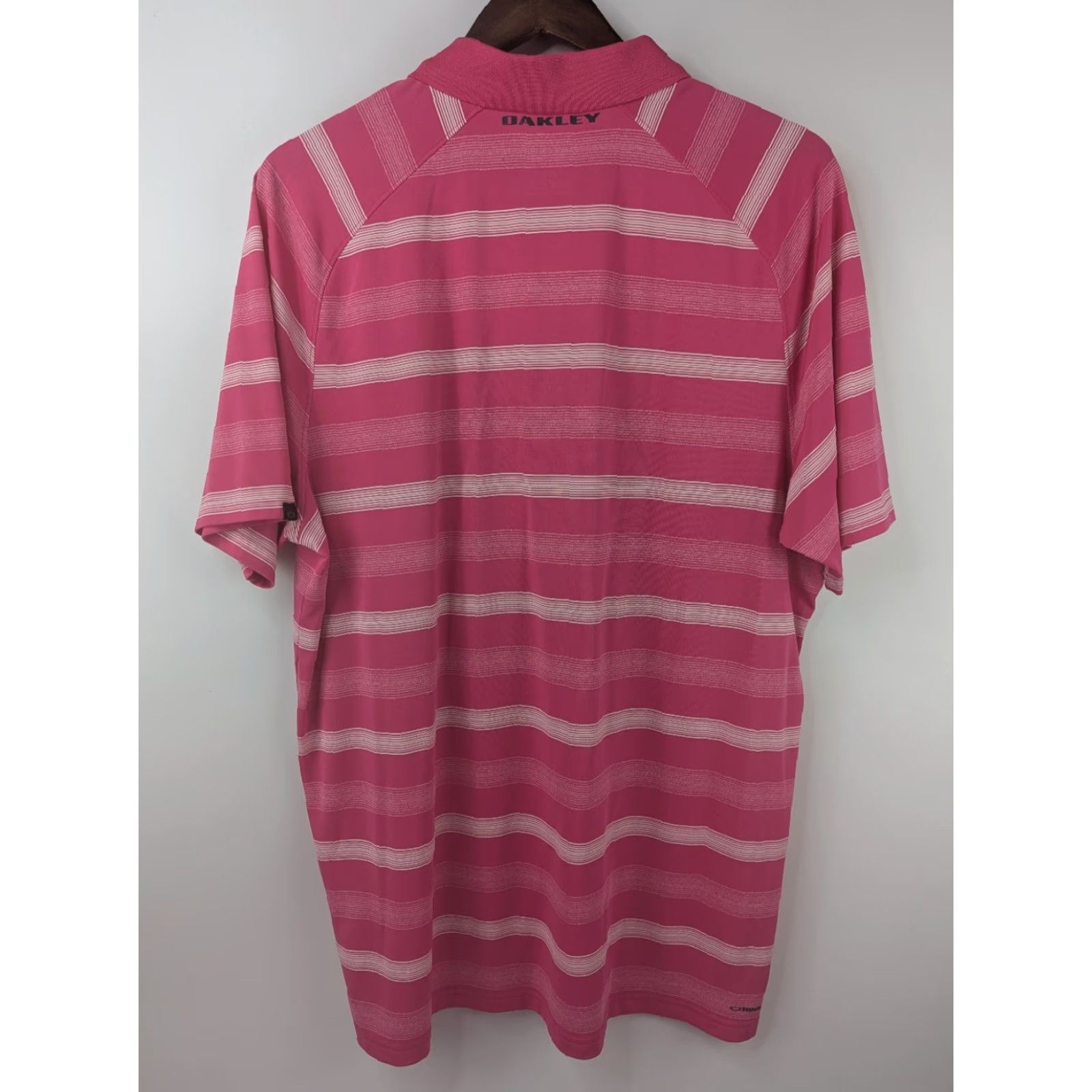 Oakley OAKLEY Polo Golf Shirt Pink Stripe Men's XL Regular Fit Hydrolix Casual Size US XL / EU 56 / 4 - 3 Thumbnail