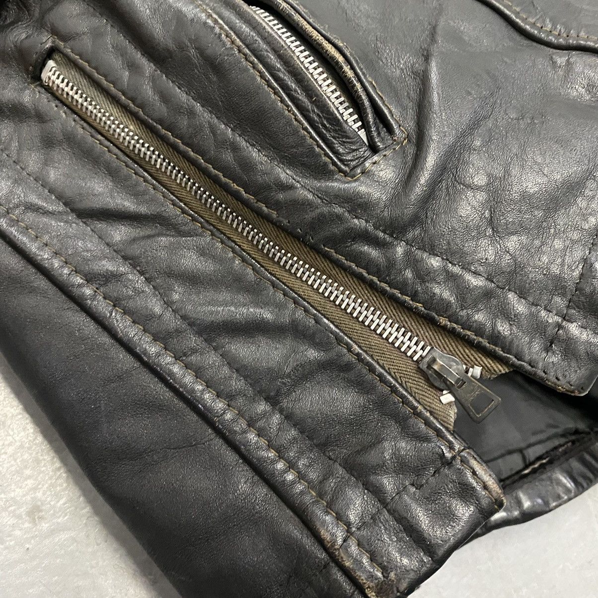 Japanese Brand × Vintage Vtg 60s 70s Excelled Black Leather Cafe Racer Moto Jacket Size US M / EU 48-50 / 2 - 8 Thumbnail