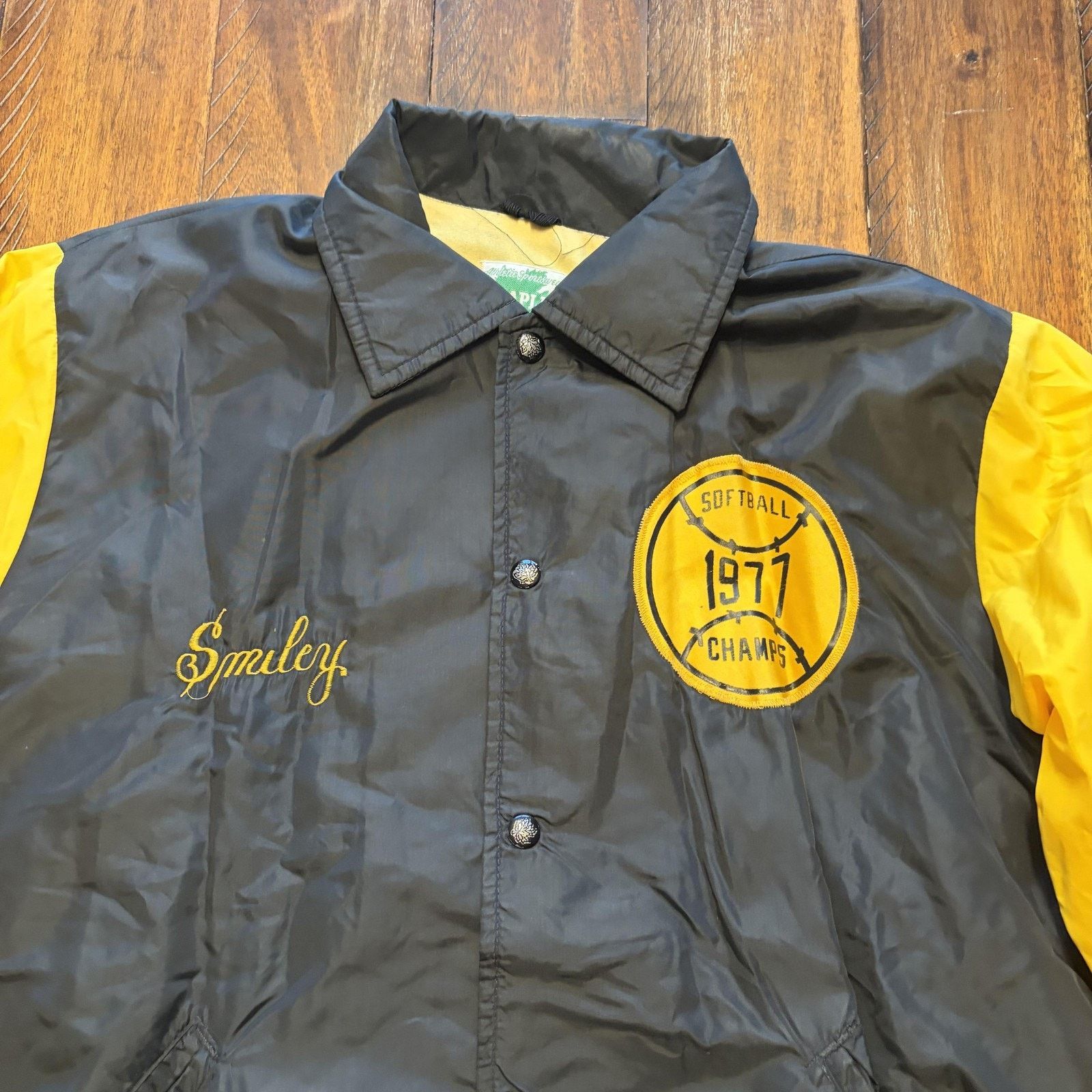 Vintage Vintage Maple Jacket Mens Medium Yellow Softball 1977 Champs Size US M / EU 48-50 / 2 - 3 Thumbnail