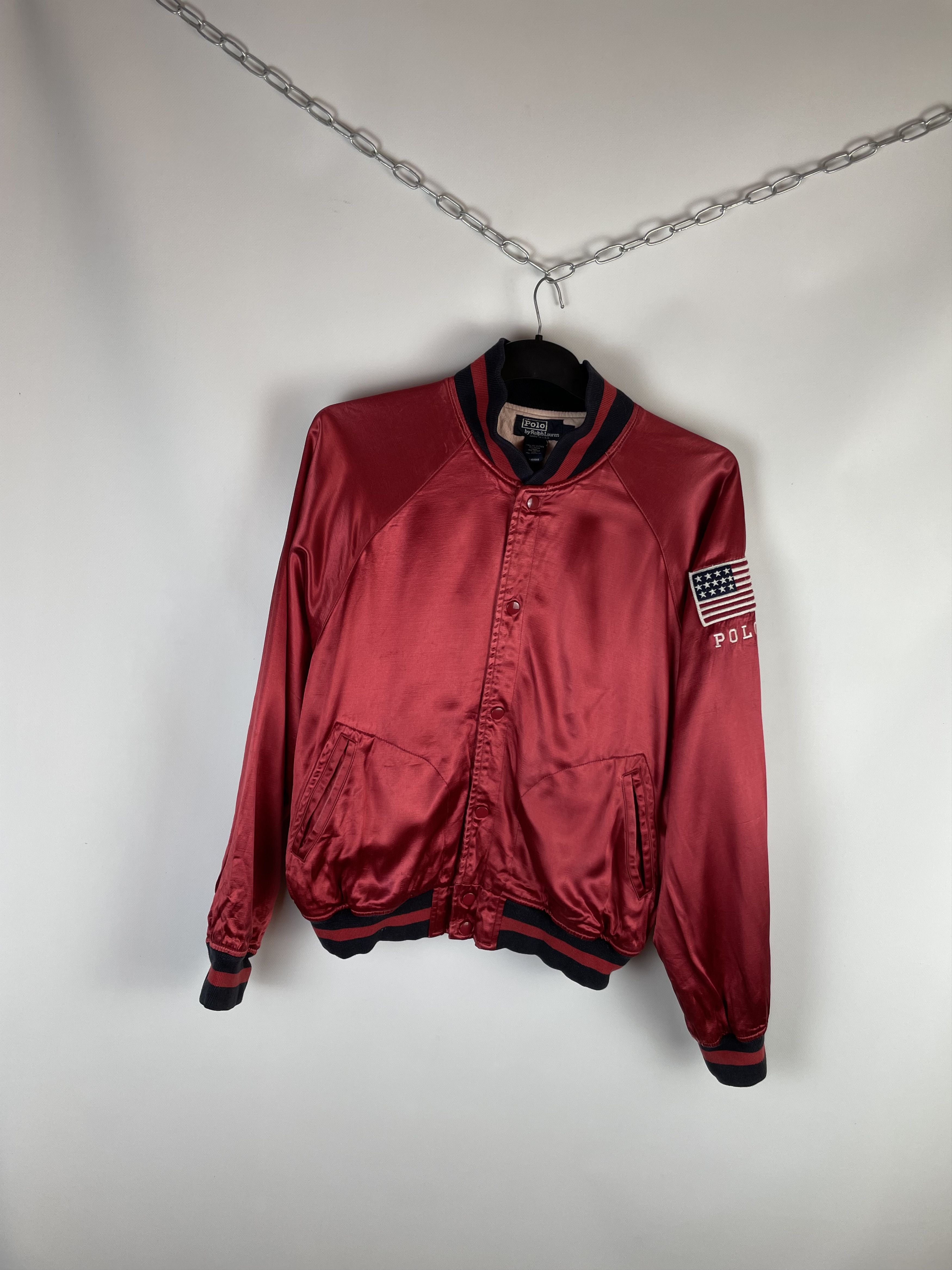 Polo Ralph Lauren Rare Vintage Polo Ralph Lauren Satin Jacket USA 80s Size US L / EU 52-54 / 3 - 2 Thumbnail