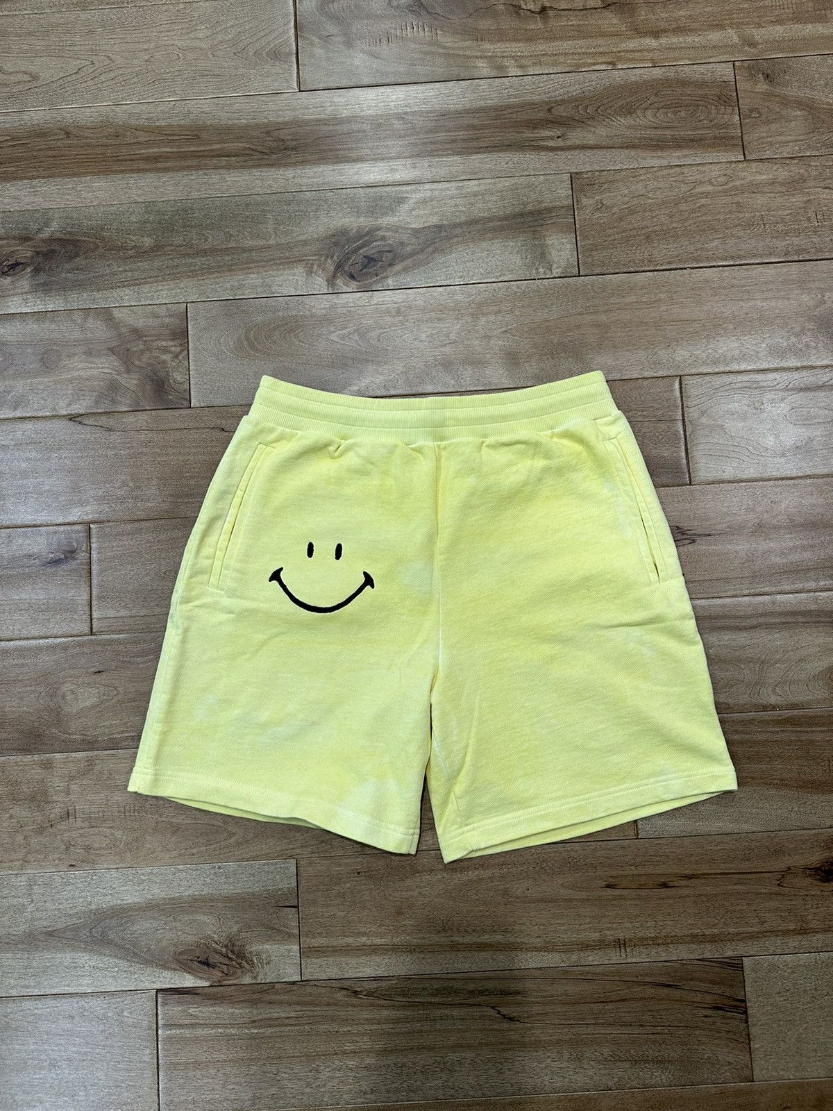 Custom Embroidery And Hand Dyed Smiley Sweat Shorts