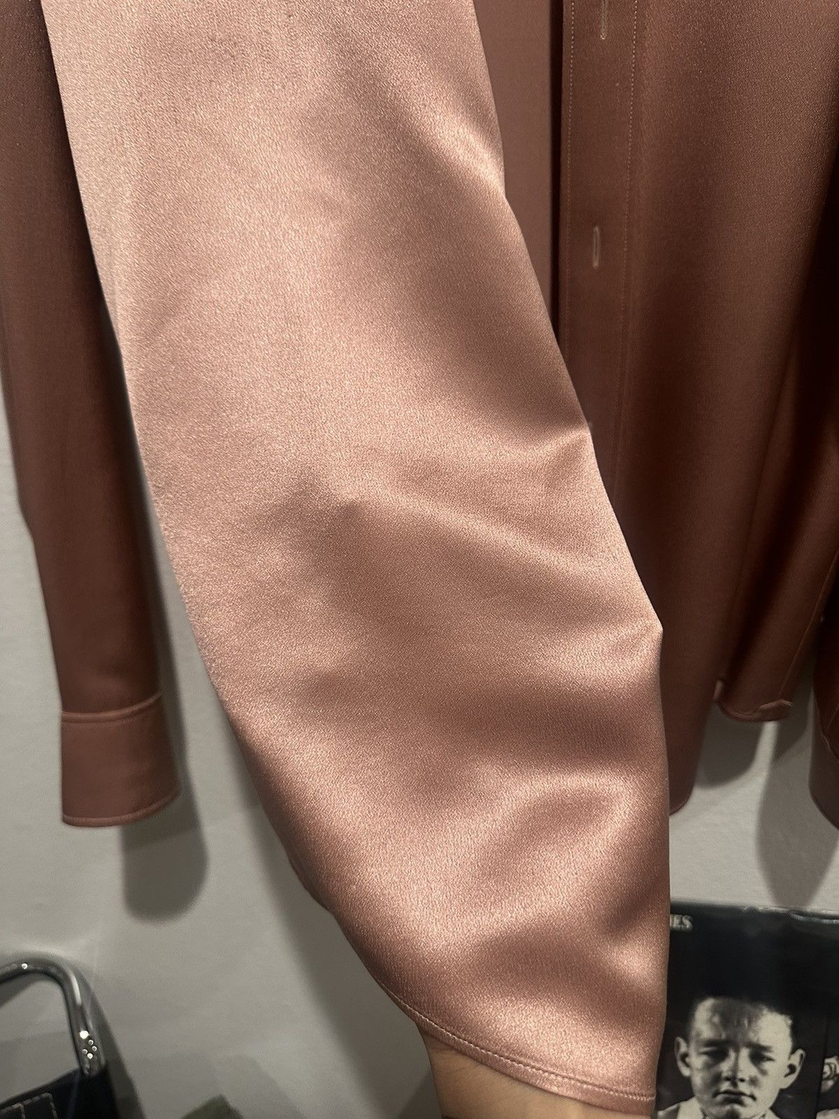 Celine × Hedi Slimane $1500 Satin Silk Loose Shirt 37 Size US S / EU 44-46 / 1 - 2 Thumbnail