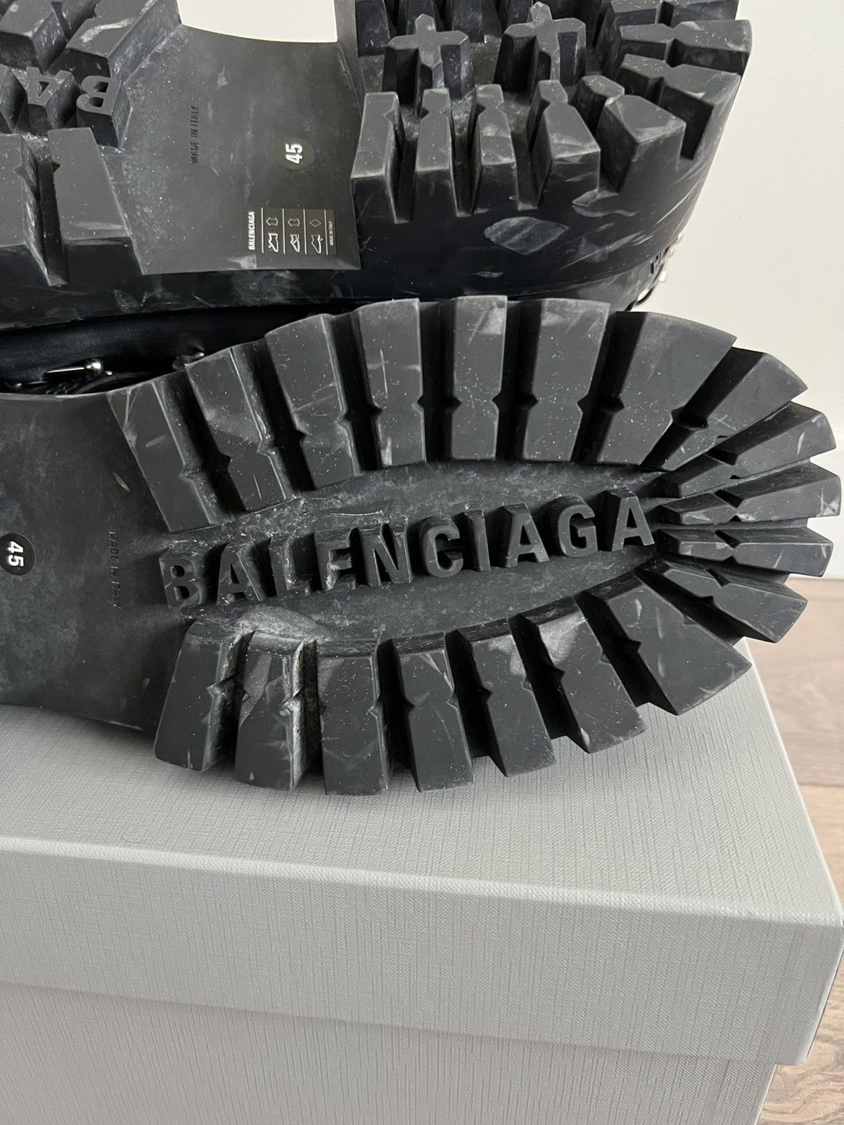 Balenciaga Balenciaga Leather Strike Piercing Boot 45 Size US 12 / EU 45 - 13 Thumbnail