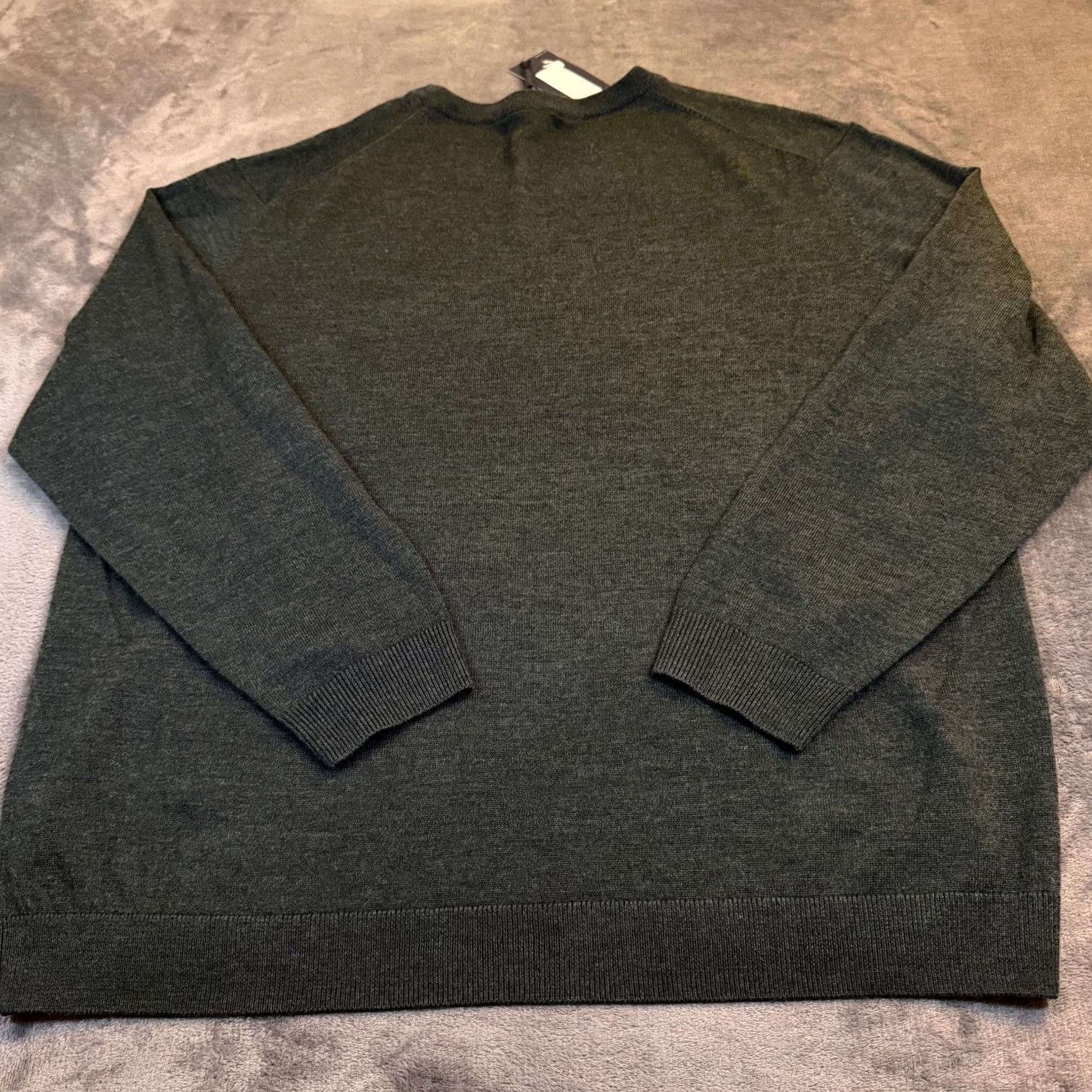 Hart Schaffner Marx Hart Schaffner Marx Biella Yarn Sweater Mens XXL Green Merino Wool V-Neck NWT Size US XXL / EU 58 / 5 - 4 Thumbnail