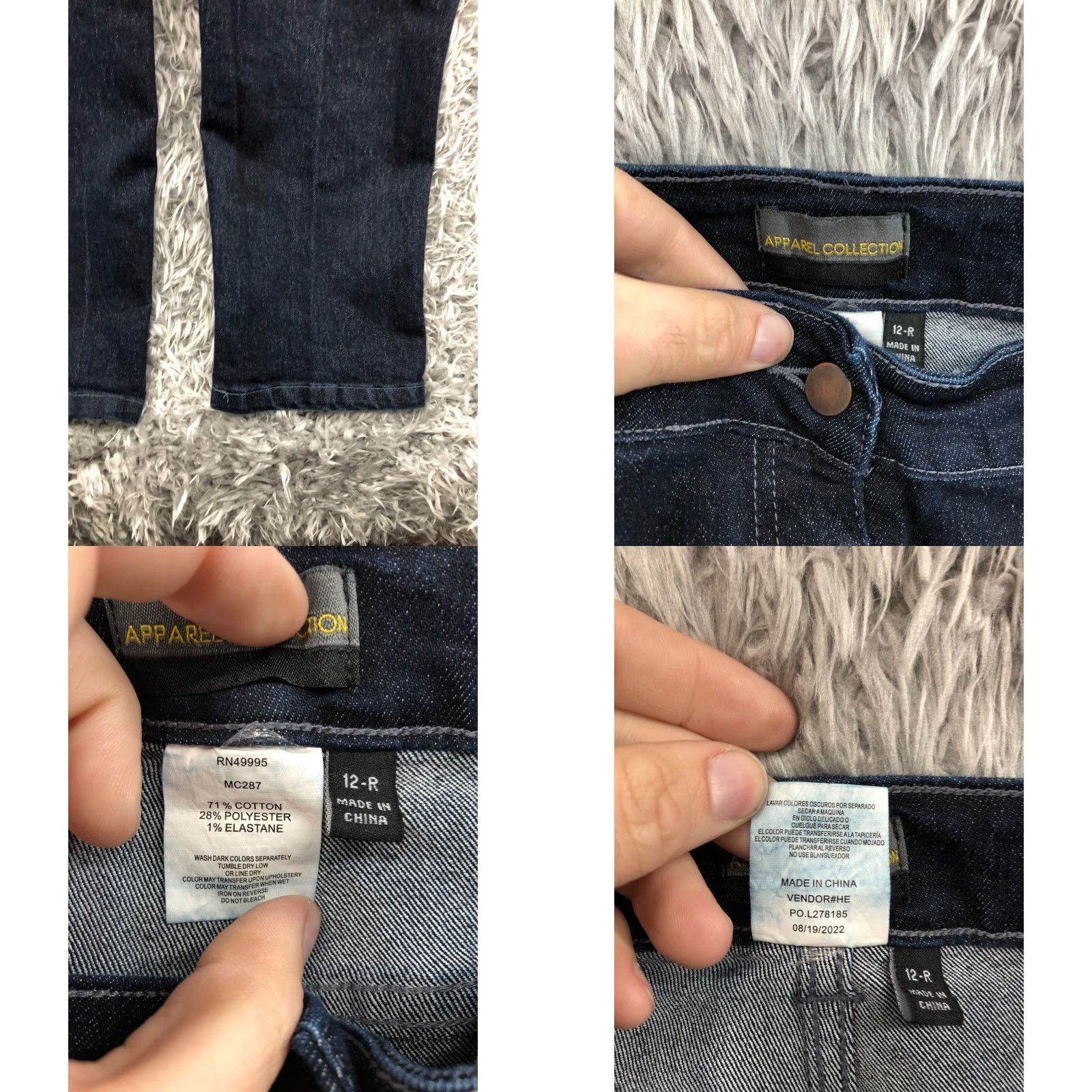 Vintage Apparel Collection Jeans Slim Straight Womens Size 12 Dark Blue Wash 5-Pocket Denim Straight Slim Size 34" / US 12 / IT 48 - 8 Thumbnail