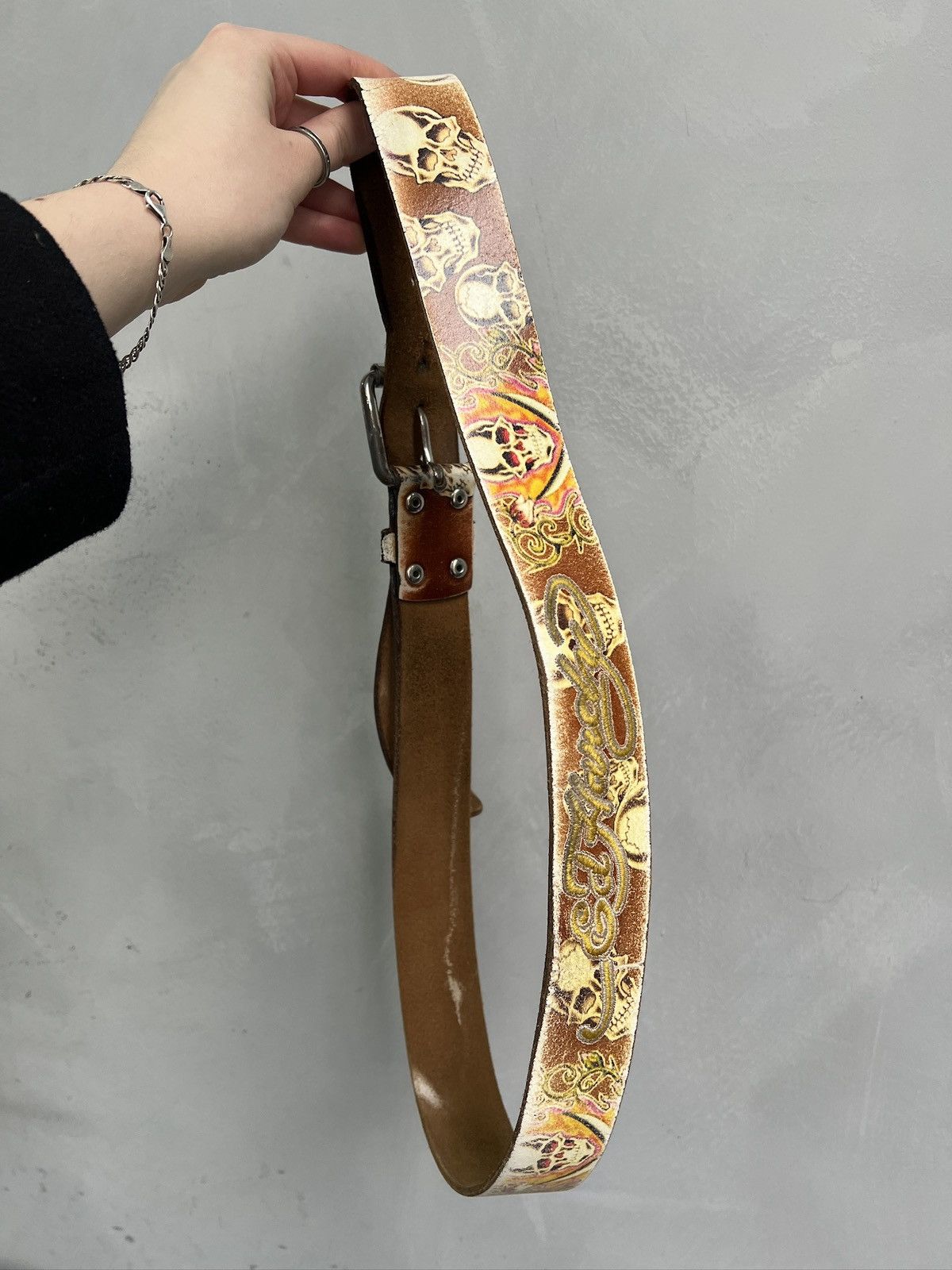 Ed Hardy Edhardy monogram japanese leather belt y2k hype Size ONE SIZE - 1 Thumbnail