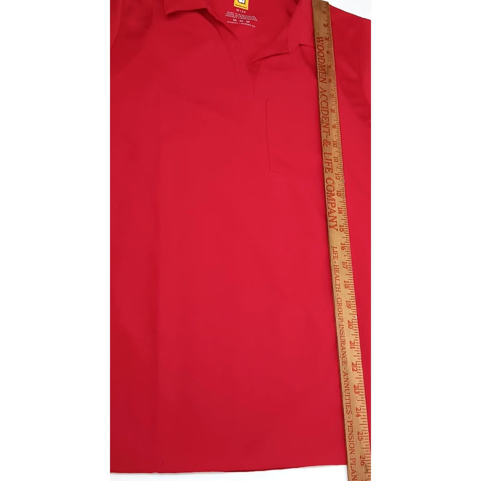 Vintage WonderWink Scrub Shirt Red Short Sleeve Collared Womens M Medium Medical Solid Staff Medical Health Care Professional Shirt Size M / US 6-8 / IT 42-44 - 7 Thumbnail