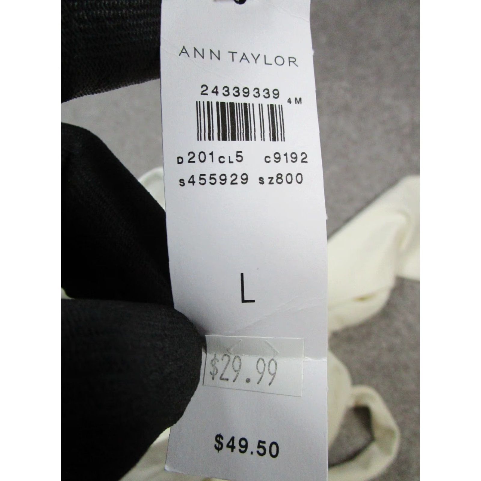 Ann Taylor VINTAGE Ann Taylor Sweater Womens L Solid Ivory Wrap Cotton Long Sleeve Round Neck Works with Limited Defects (Stains Shown) Mens/Womens Size L / US 10 / IT 46 - 4 Thumbnail
