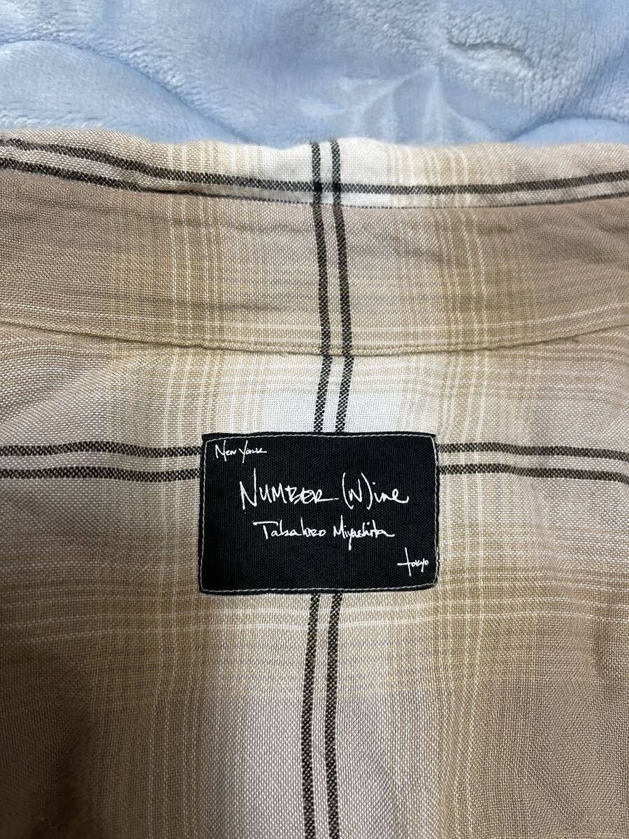 Number (N)ine NUMBER (N)INE Rayon Check Long Sleeve Shirt Beige Size 2 Size US M / EU 48-50 / 2 - 9 Thumbnail