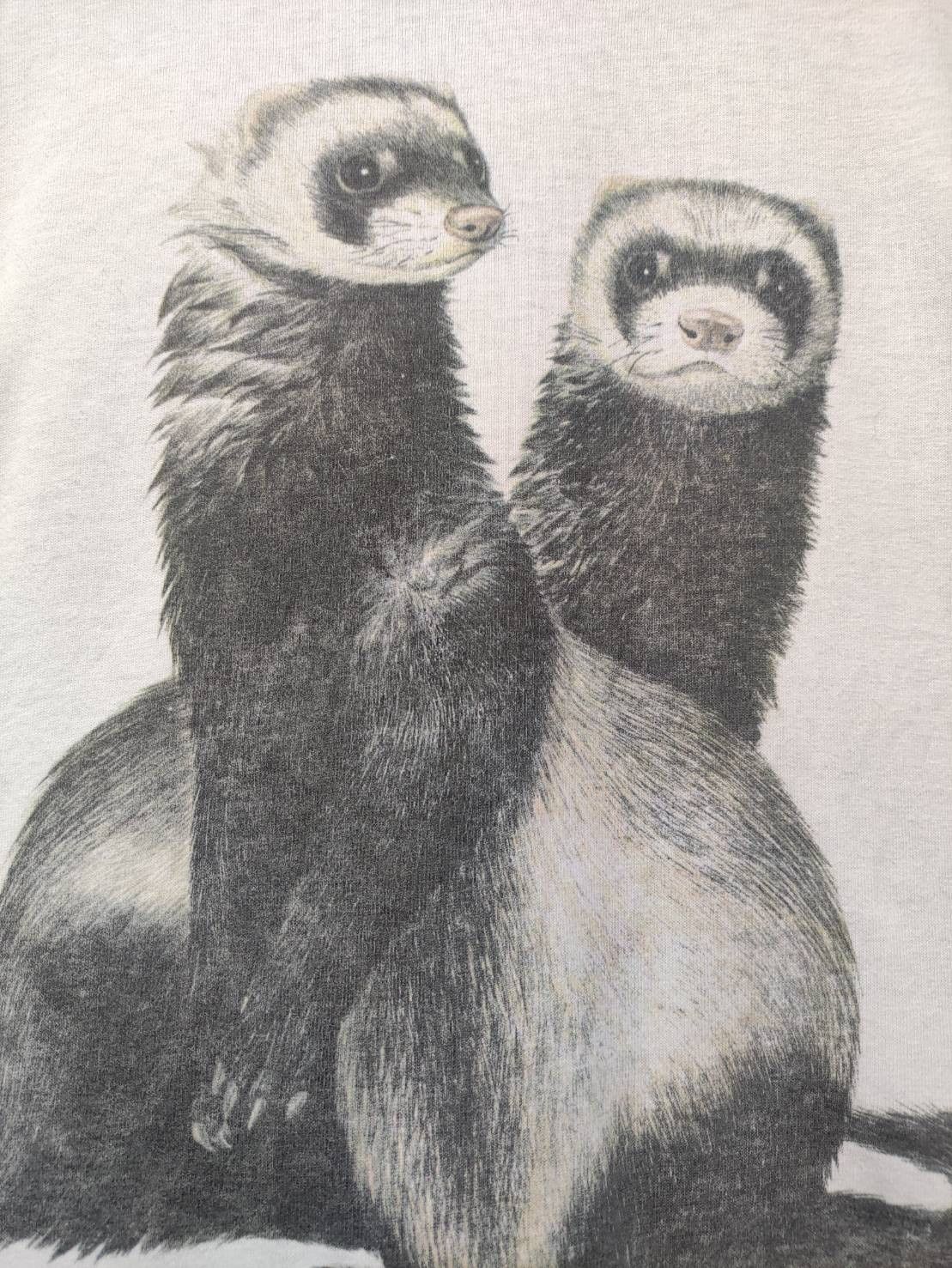 Vintage Vtg 1995 Ferret Graphic Art Animal T-Shirt Size US L / EU 52-54 / 3 - 3 Thumbnail