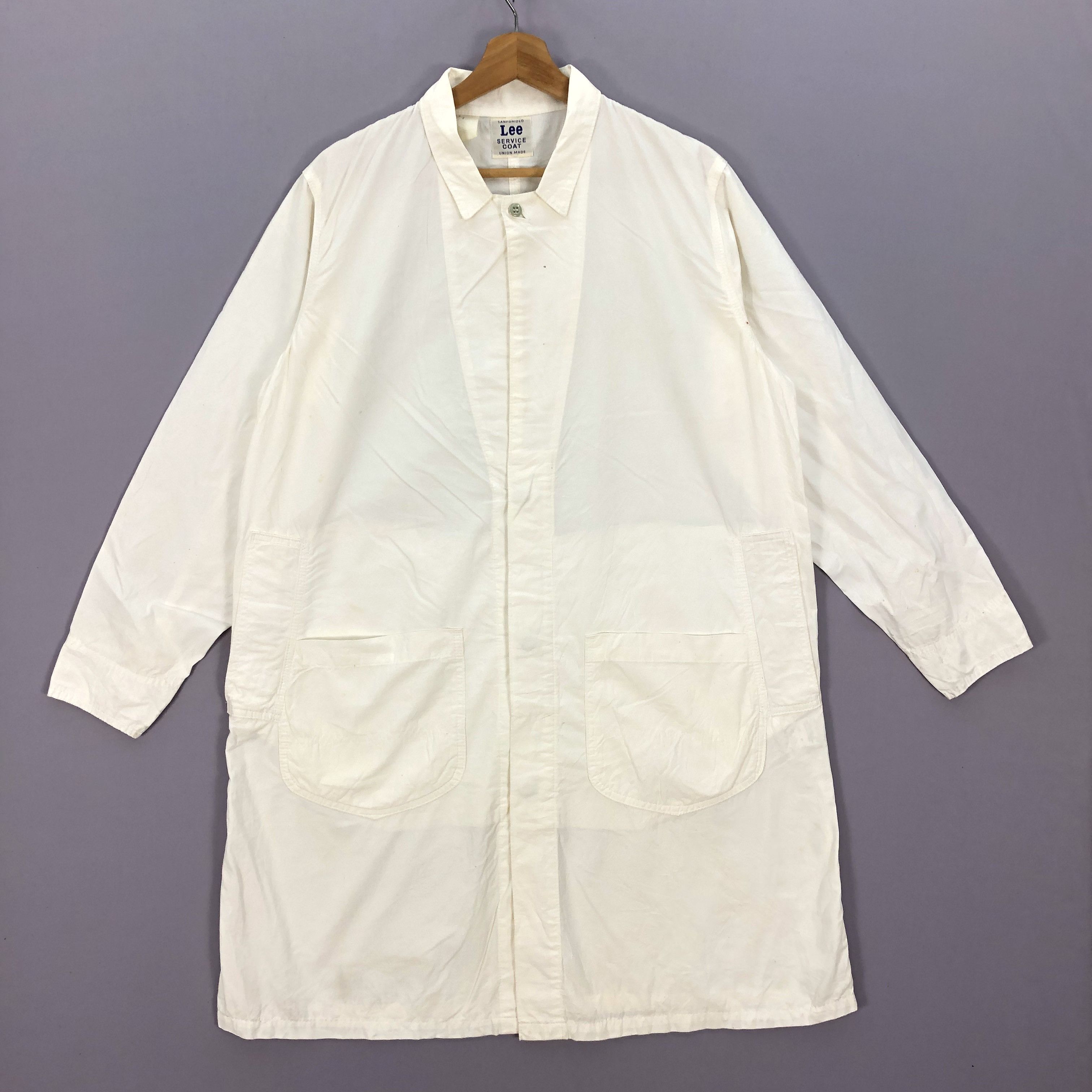 Lee Vintage 90s Lee Sanforized Setvice Coat Long Jackets Size US L / EU 52-54 / 3 - 1 Thumbnail