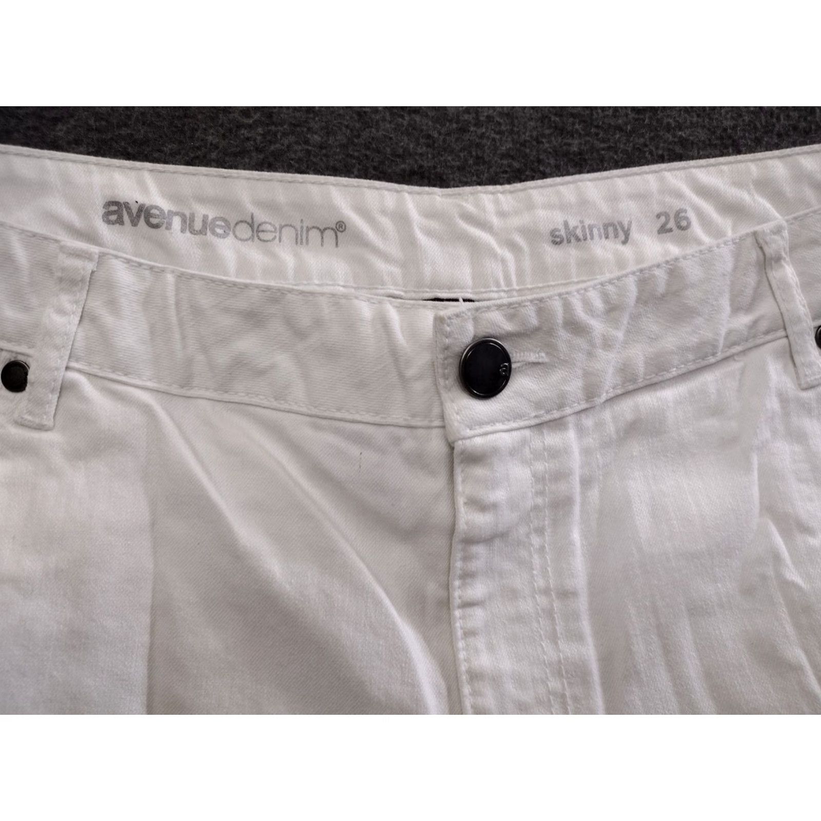 Avenue Avenue Jeans Women's White Tapered Skinny 26 Denim 5-Pocket Stretch High Rise Jeans Size 26" / US 2 / IT 38 - 3 Thumbnail