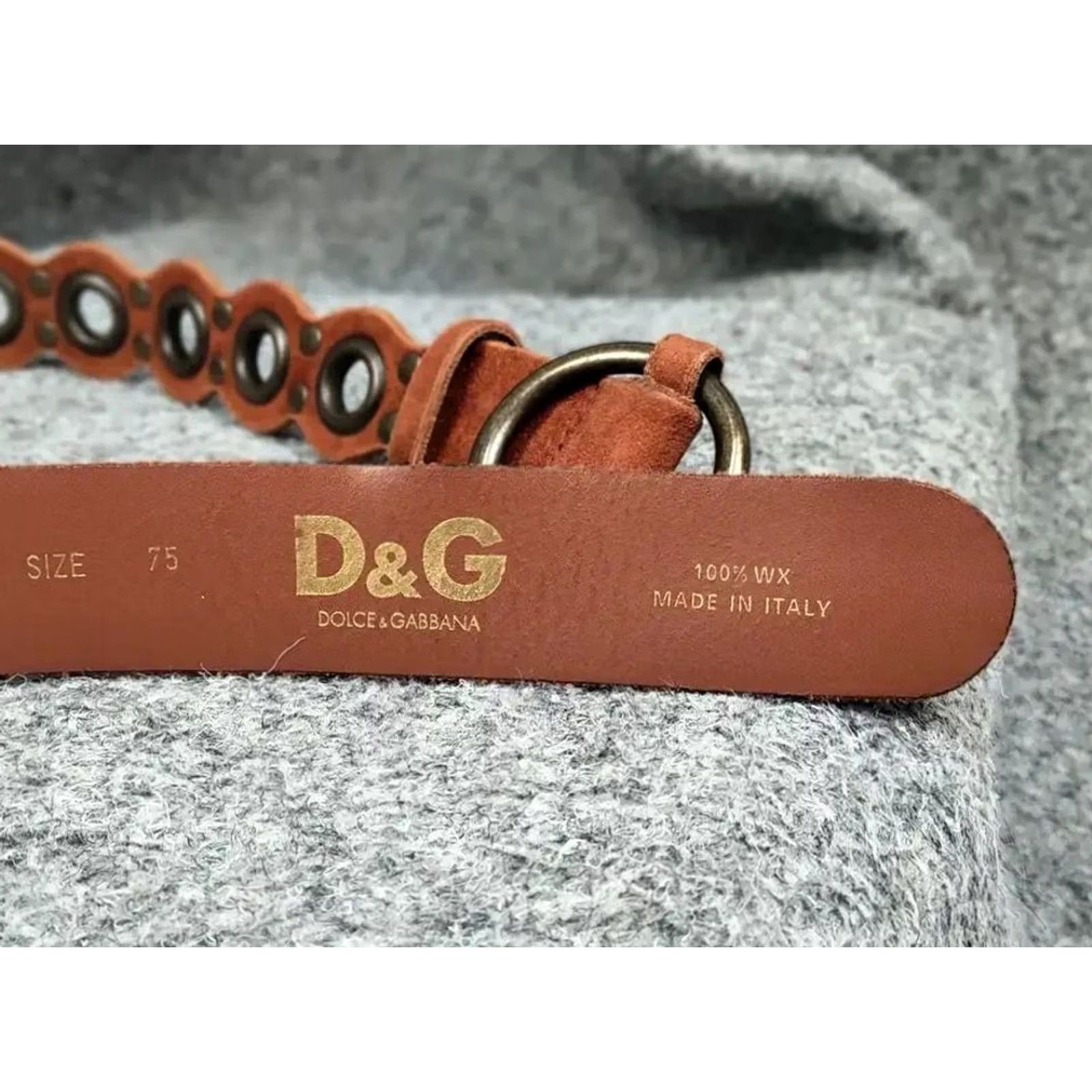 Vintage VINTAGE Dolce & Gabbana Perforations Leather Belt Women Regular Size S Brown 90s Adjustable Belt Size ONE SIZE - 5 Thumbnail