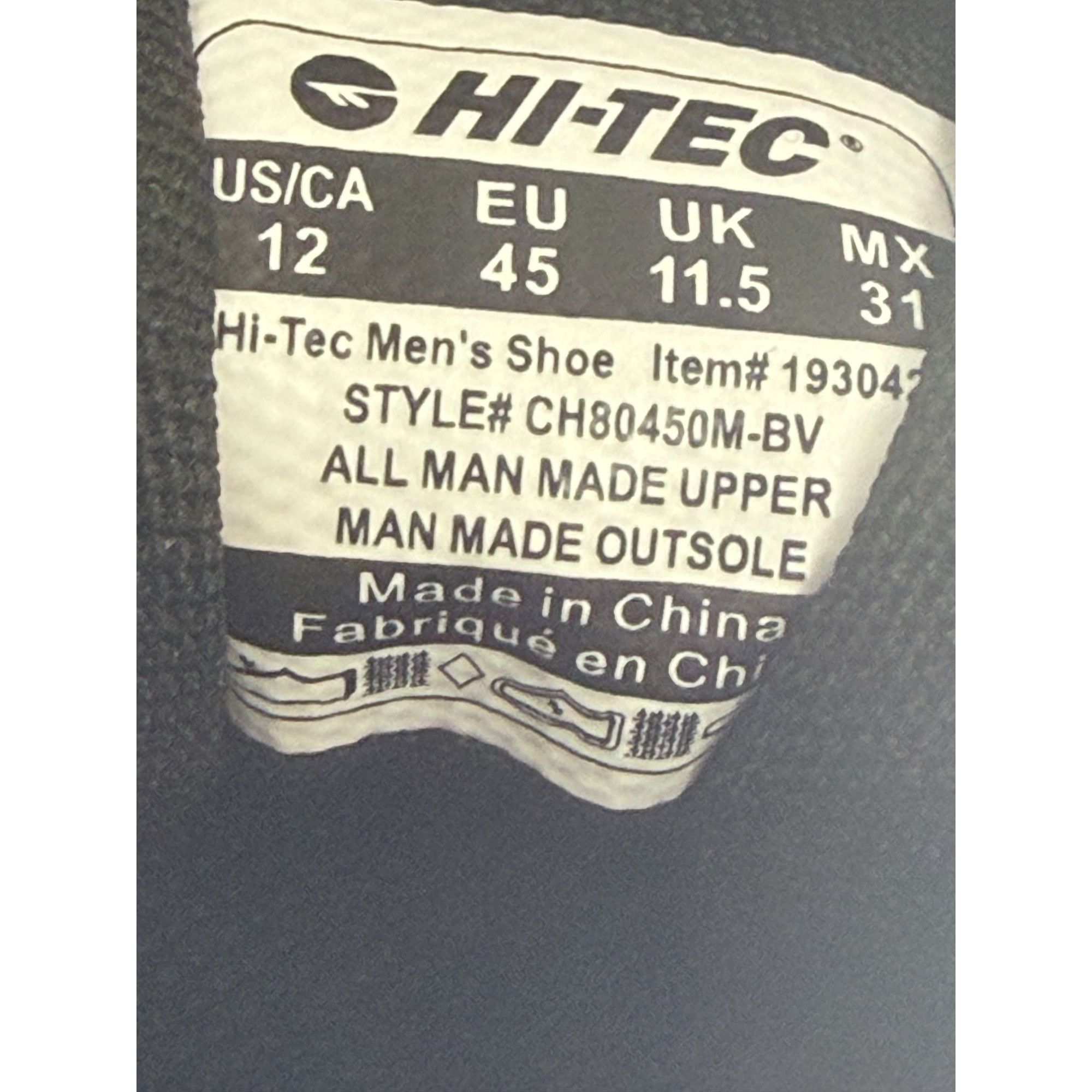 Hi Tec Hi-Tec Men’s Trail Hiking Shoes Black Asphalt Size 12 US CH8 Size US 12 / EU 45 - 9 Thumbnail