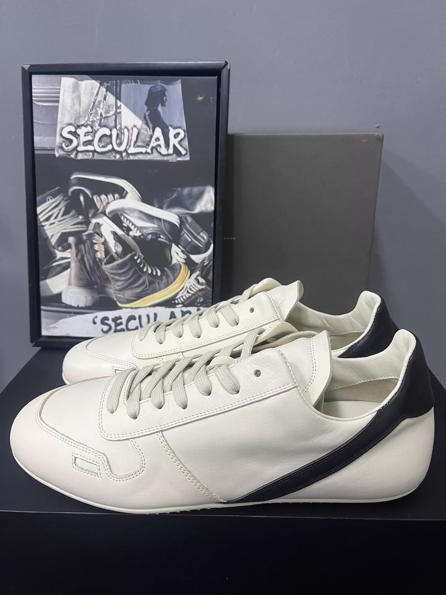 Rick Owens Rick Owens 25FW Cream Minimalist Low Sneakers K34 Size US 6 / IT 36 - 8 Thumbnail