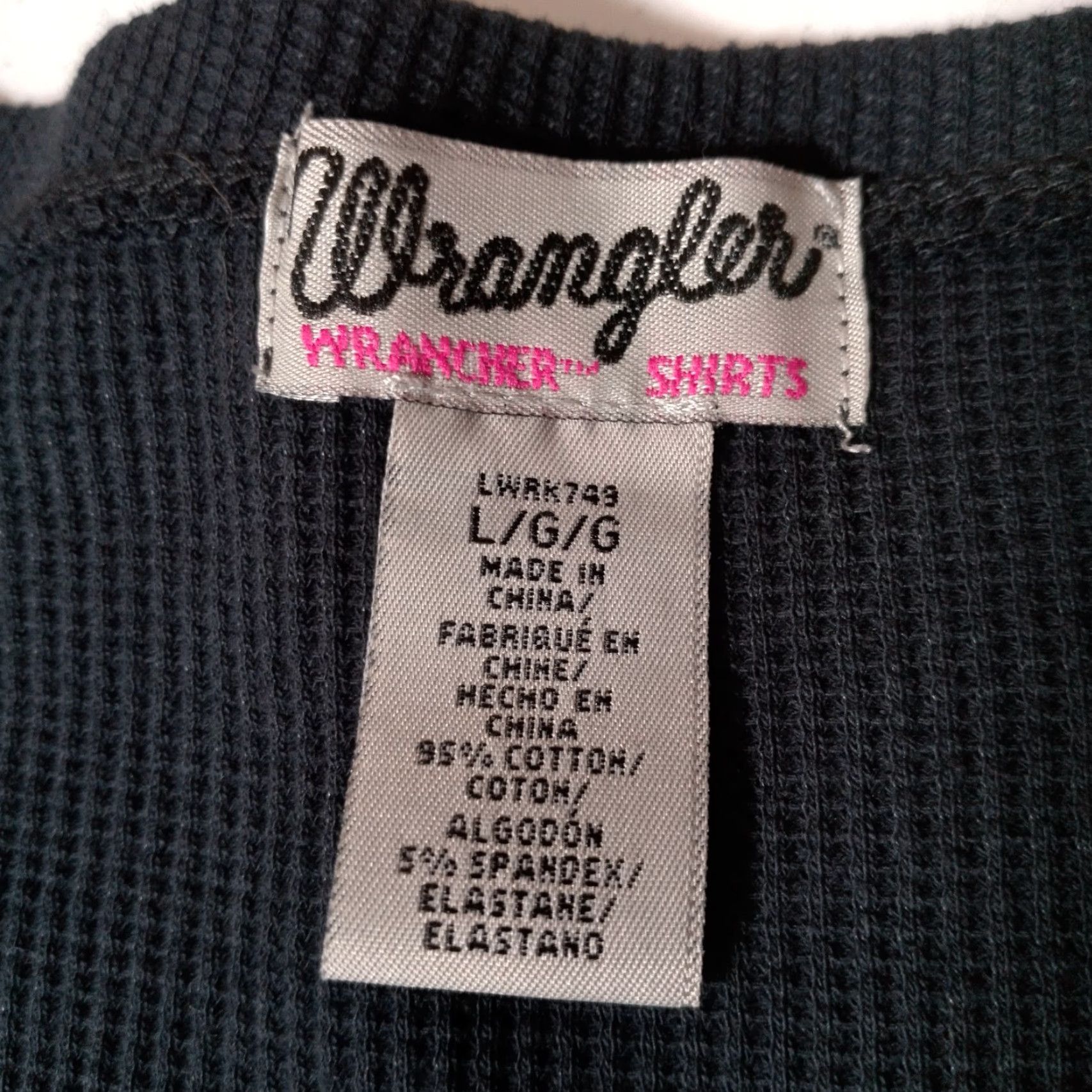 Wrangler VINTAGE Wrangler Wrancher Shirt Women Large Blue Thermal Button Front Long Sleeve Knit Workwear Size L / US 10 / IT 46 - 3 Thumbnail