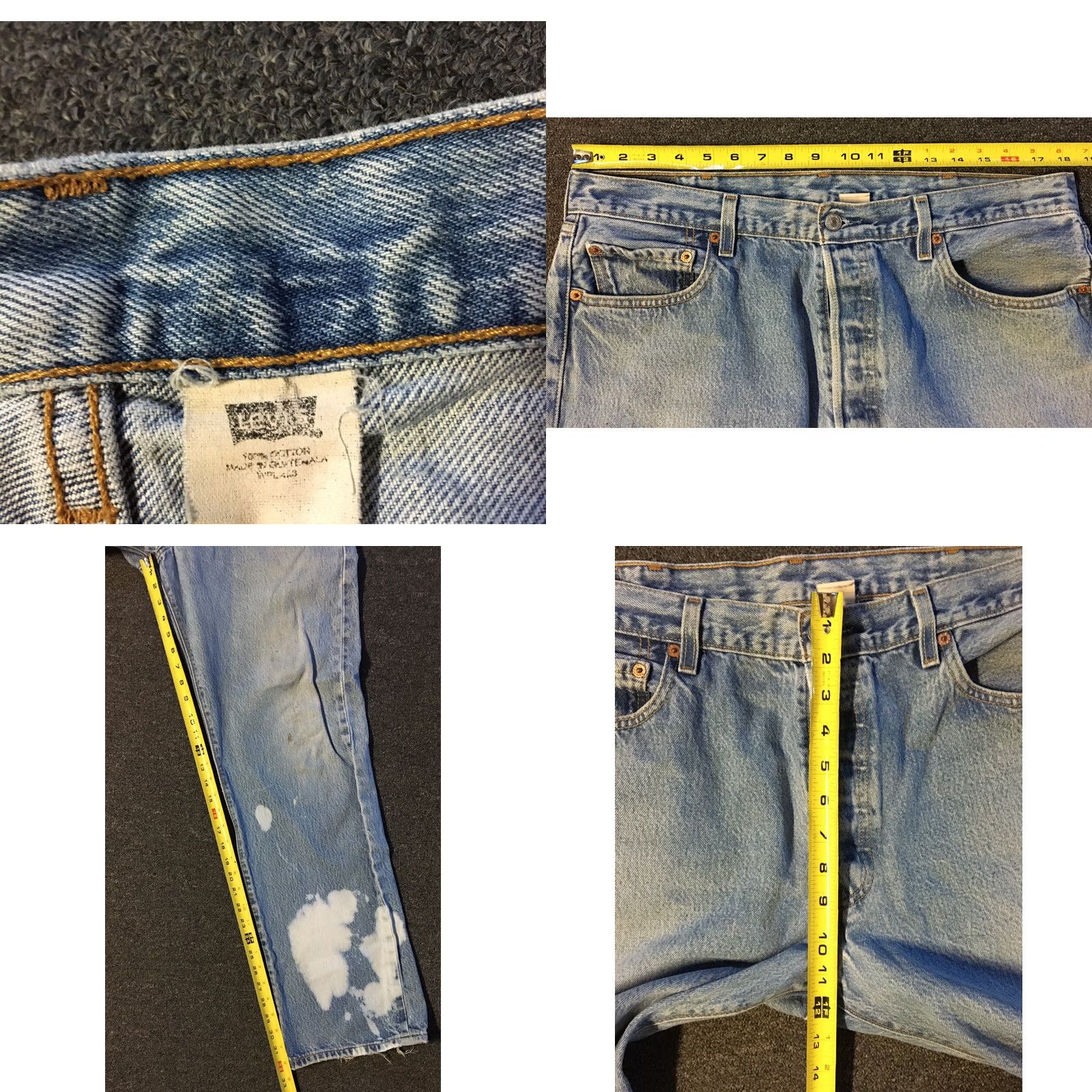 Levi's Levi's 501XX Jeans Button Fly Regular 36 Blue Denim Vintage 90s Grunge Punk Biker Straight Rise 32in Mens Size US 36 / EU 52 - 8 Thumbnail