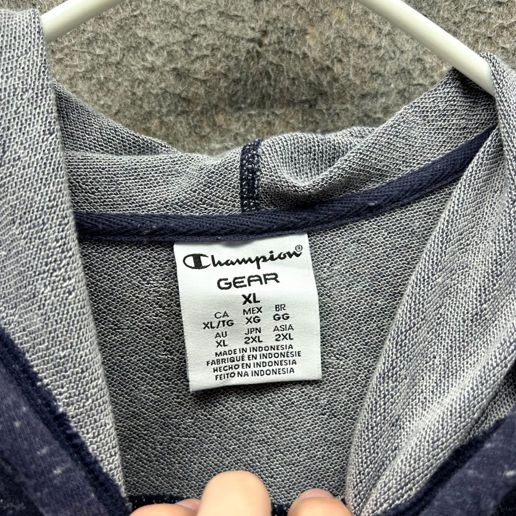 Champion VINTAGE Champion Jacket Women XL Heather Blue Fleece Gear Hoodie Full Zip Cotton Size XL / US 12-14 / IT 48-50 - 3 Thumbnail