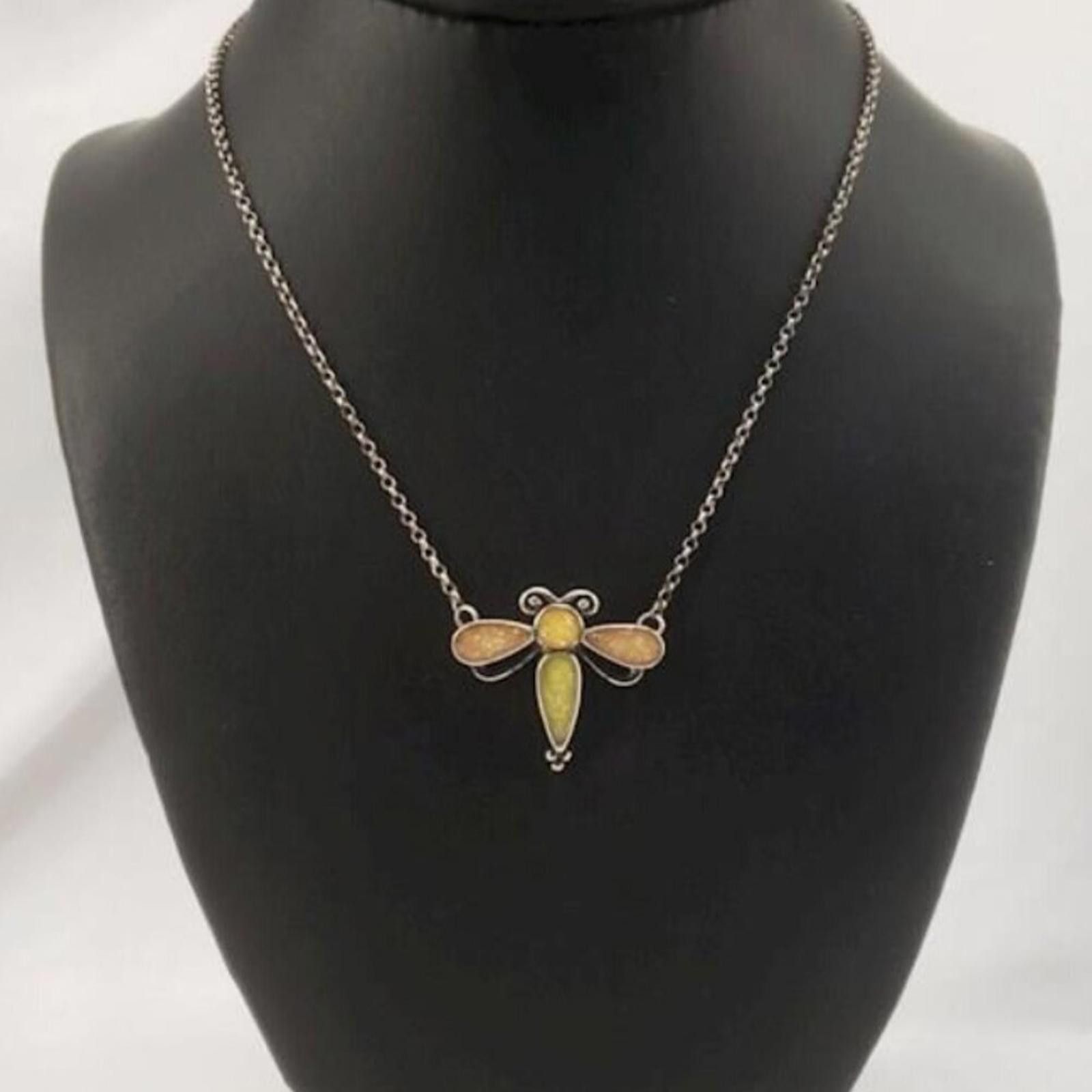 Vintage VTG Carolyn Pollack Relios 925 Sterling Dragonfly Necklace Size ONE SIZE - 7 Thumbnail