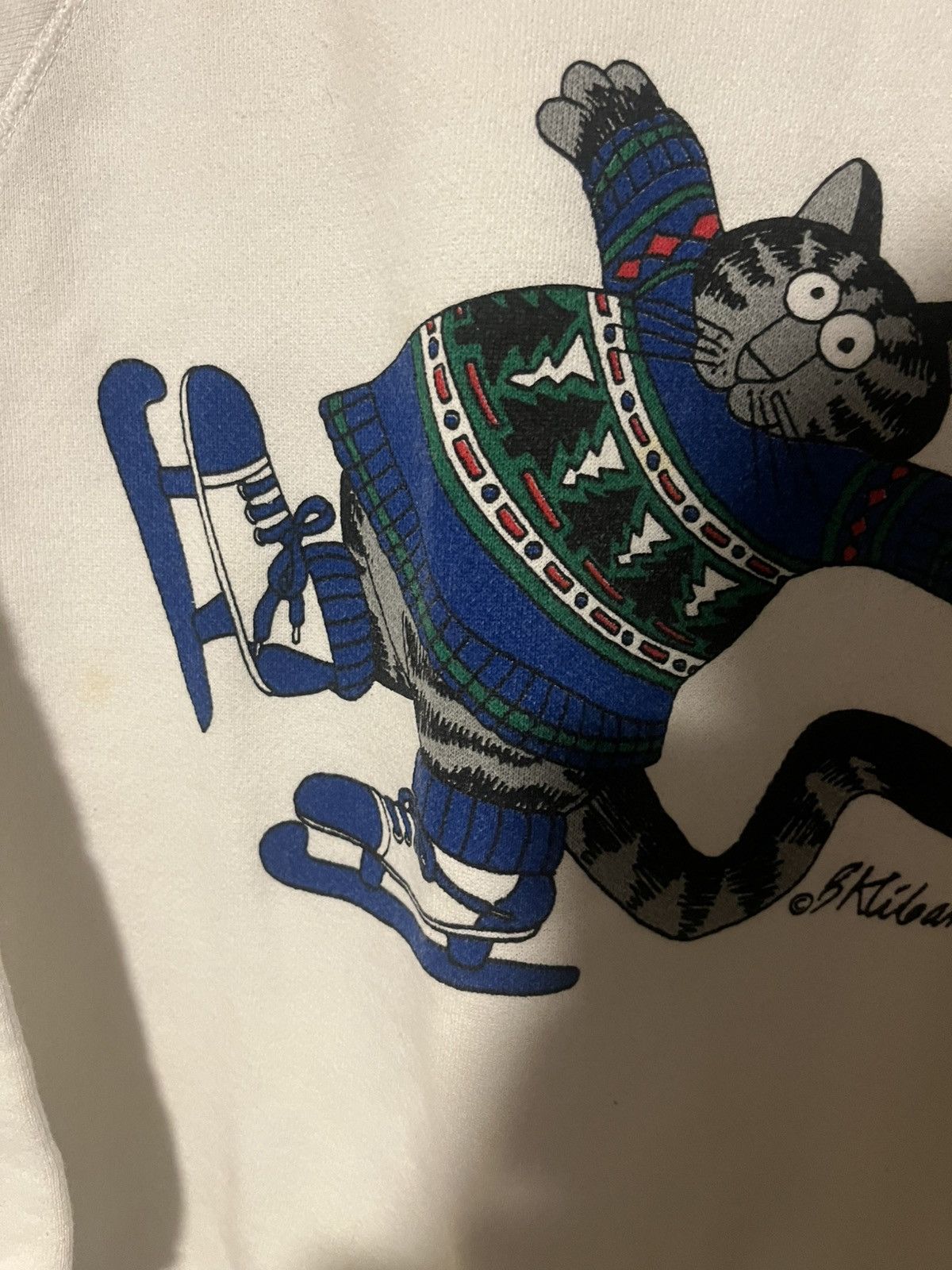 Other 80’s Crazy Shirts Double sided B Kliban Skating Cat sweater Size L / US 10 / IT 46 - 3 Thumbnail