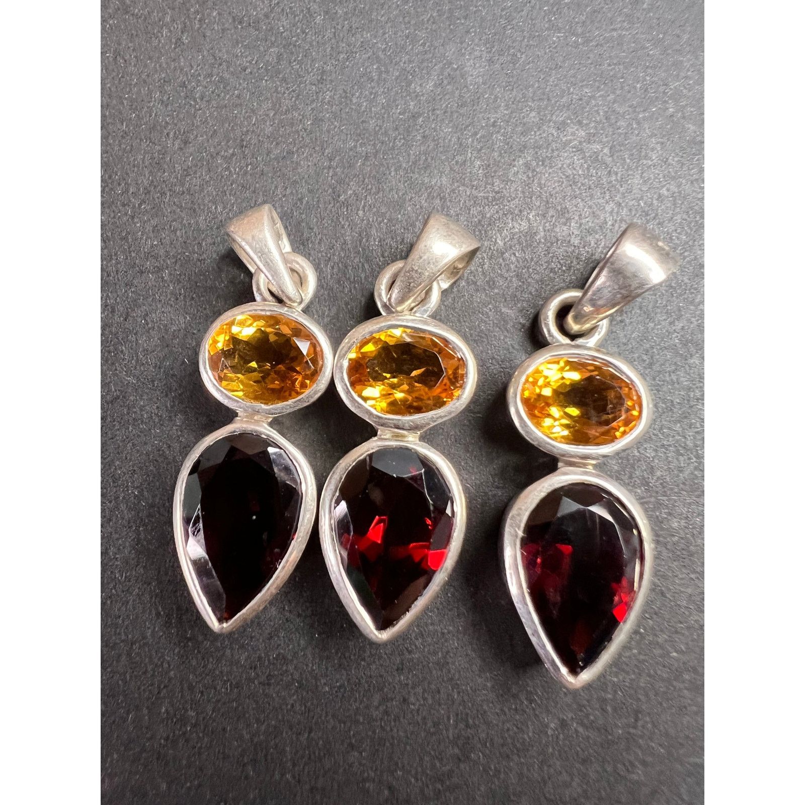 Other NEW citrine and garnet sterling silver pendant Size ONE SIZE - 2 Thumbnail