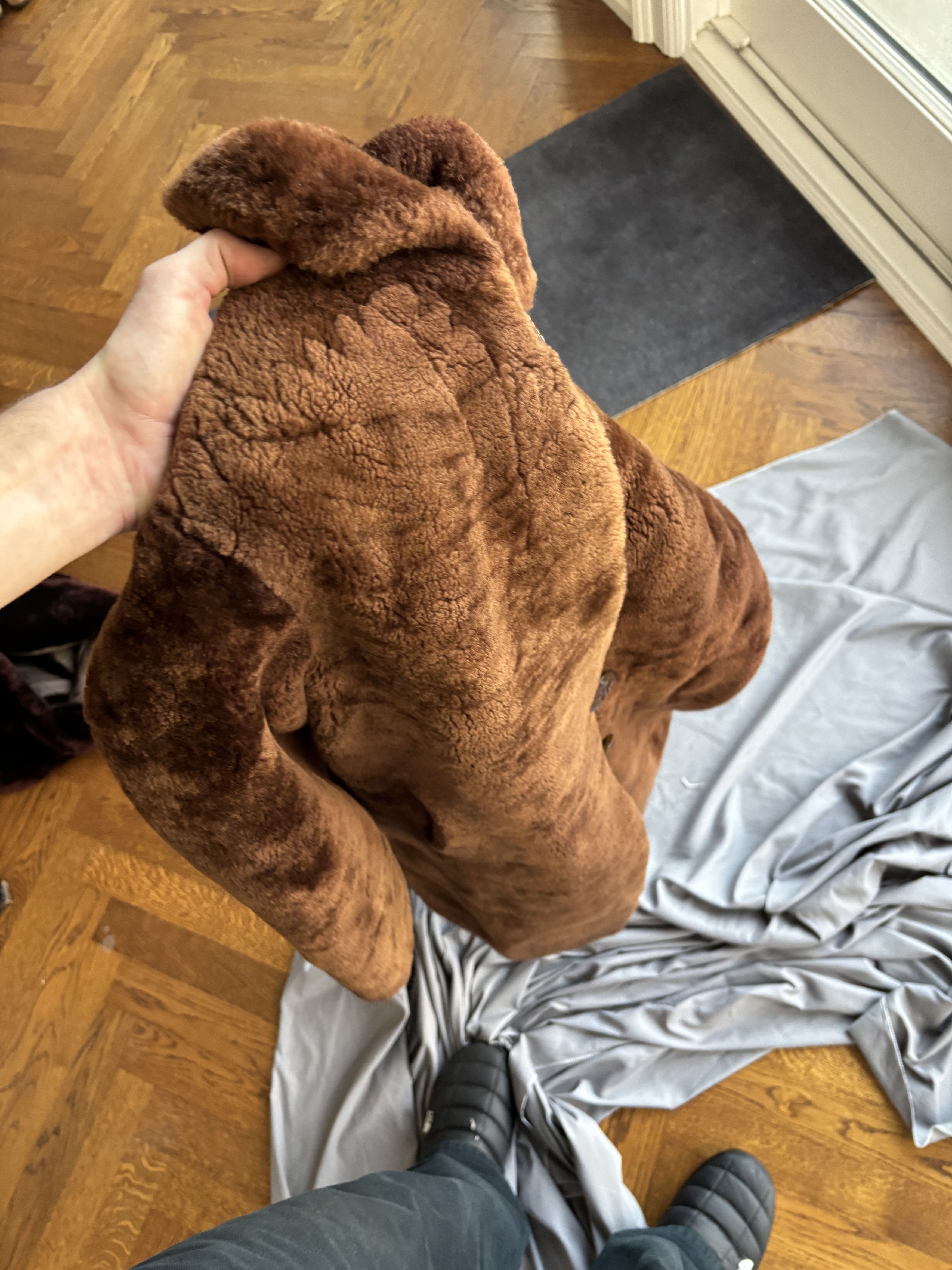 Vintage 1950s Fur Coat Vintage Sheared Beaver Long Trench Overcoat Size US XS / EU 42 / 0 - 21 Thumbnail
