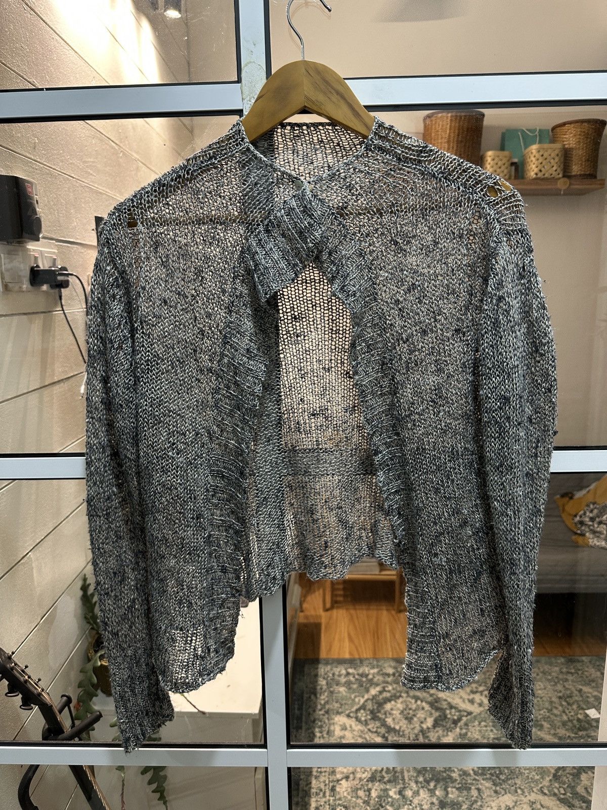 Plantation By Issey Miyake Fishnet Cardigan (Hemp)