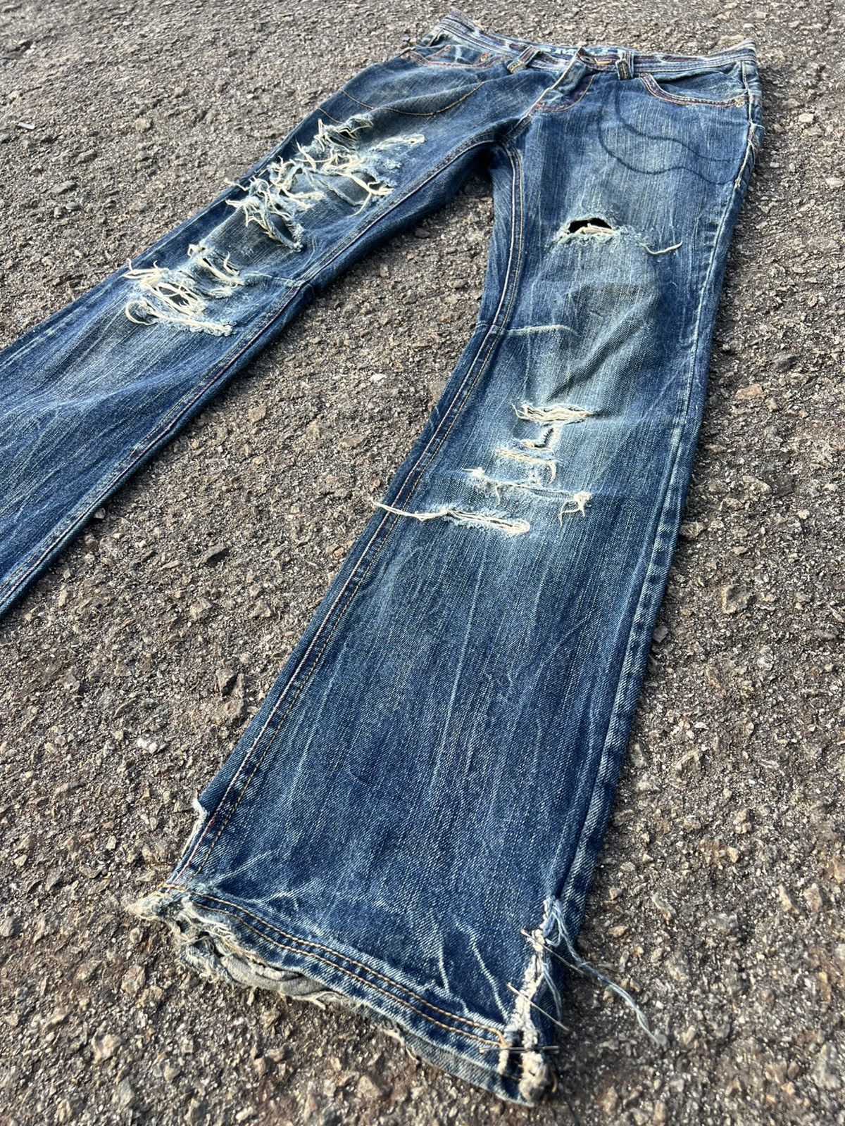 Japanese Brand Unknown Distressed Denim Size US 32 / EU 48 - 4 Thumbnail